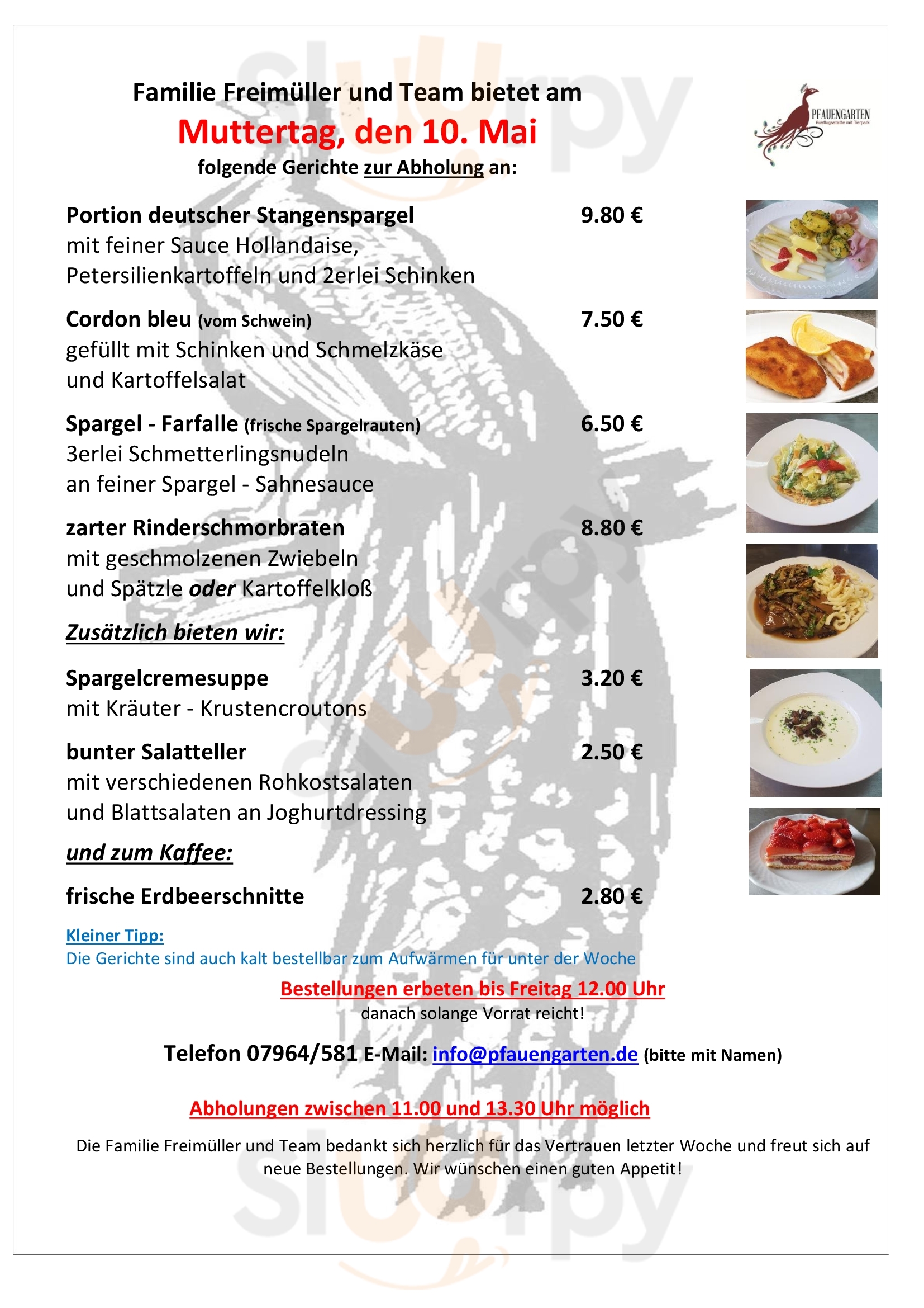 Pfauengarten Stödtlen Menu - 1