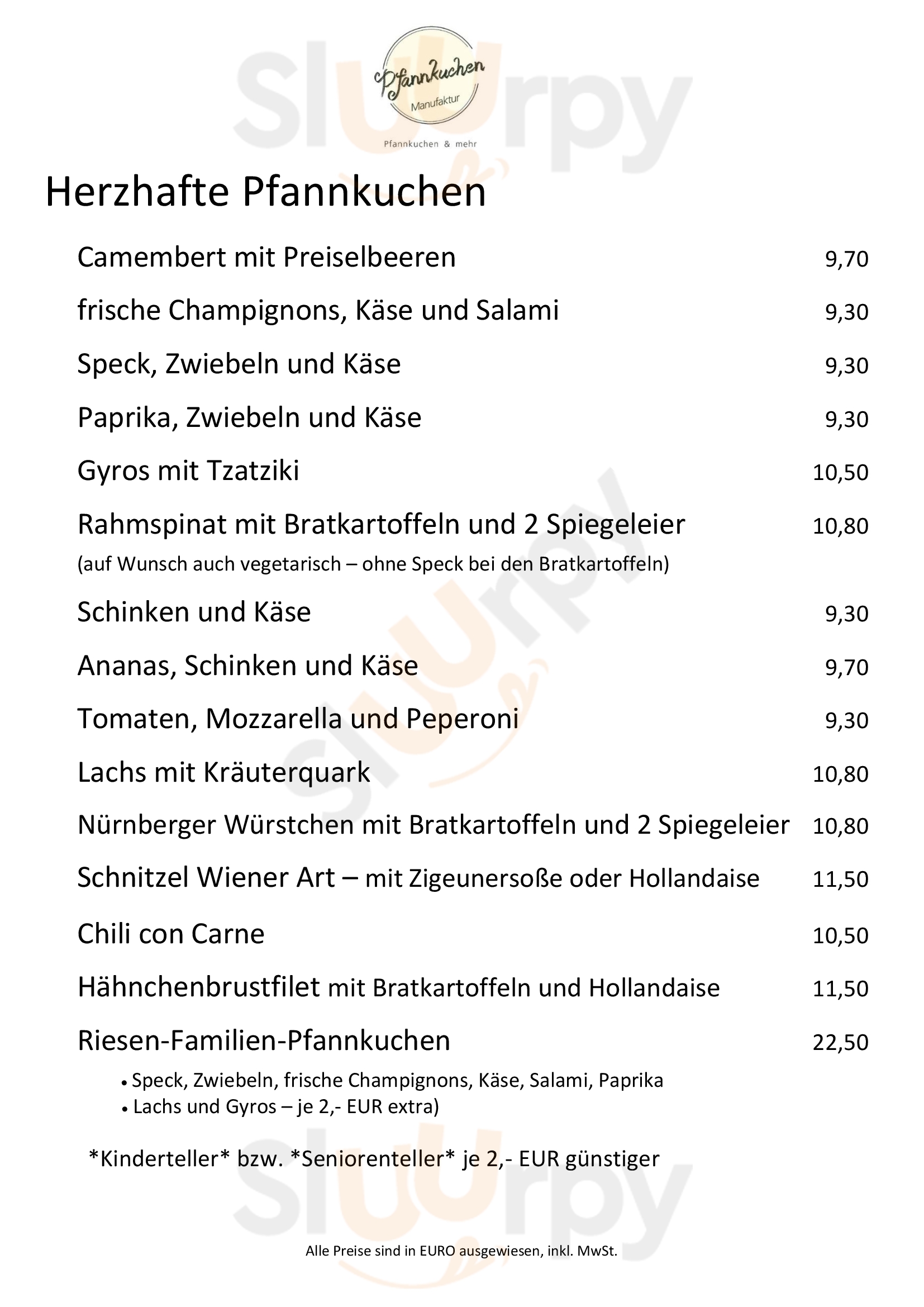 Pfannkuchen Manufaktur Berg Menu - 1