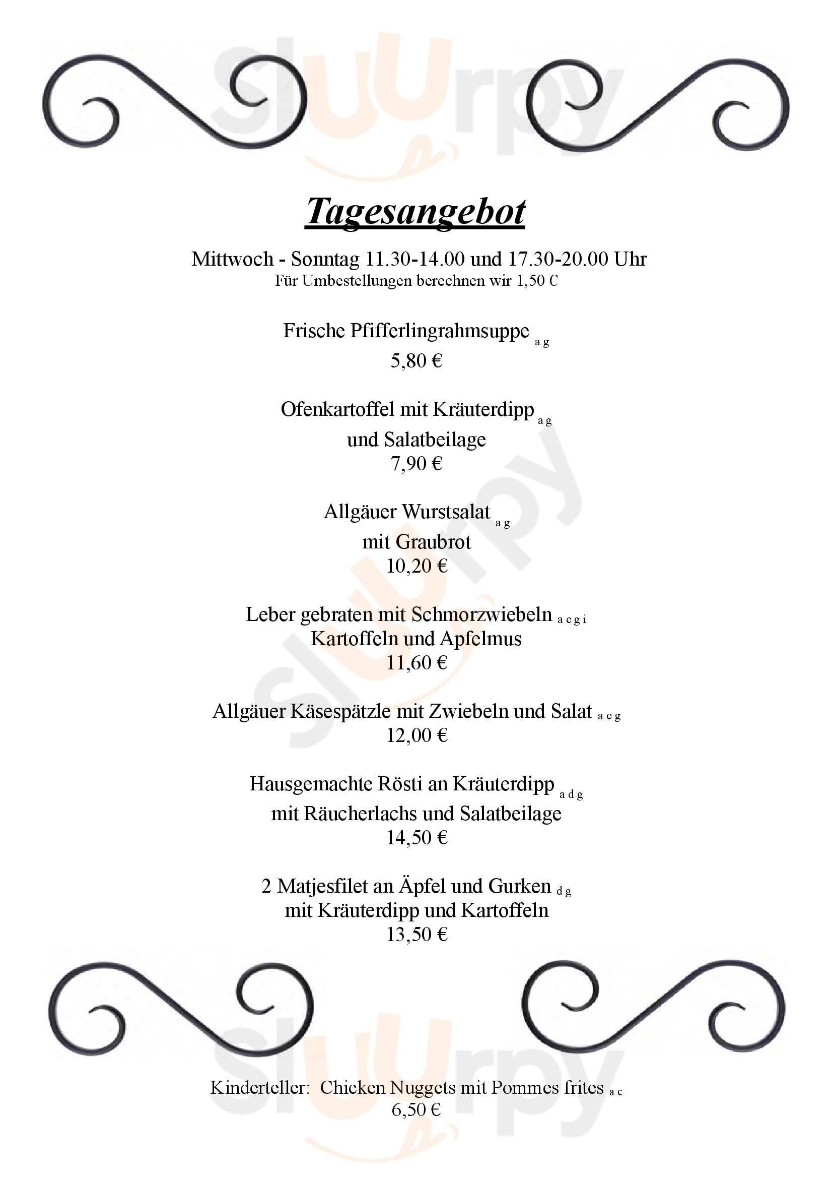 Gasthaus Eulenkrug Derental Menu - 1