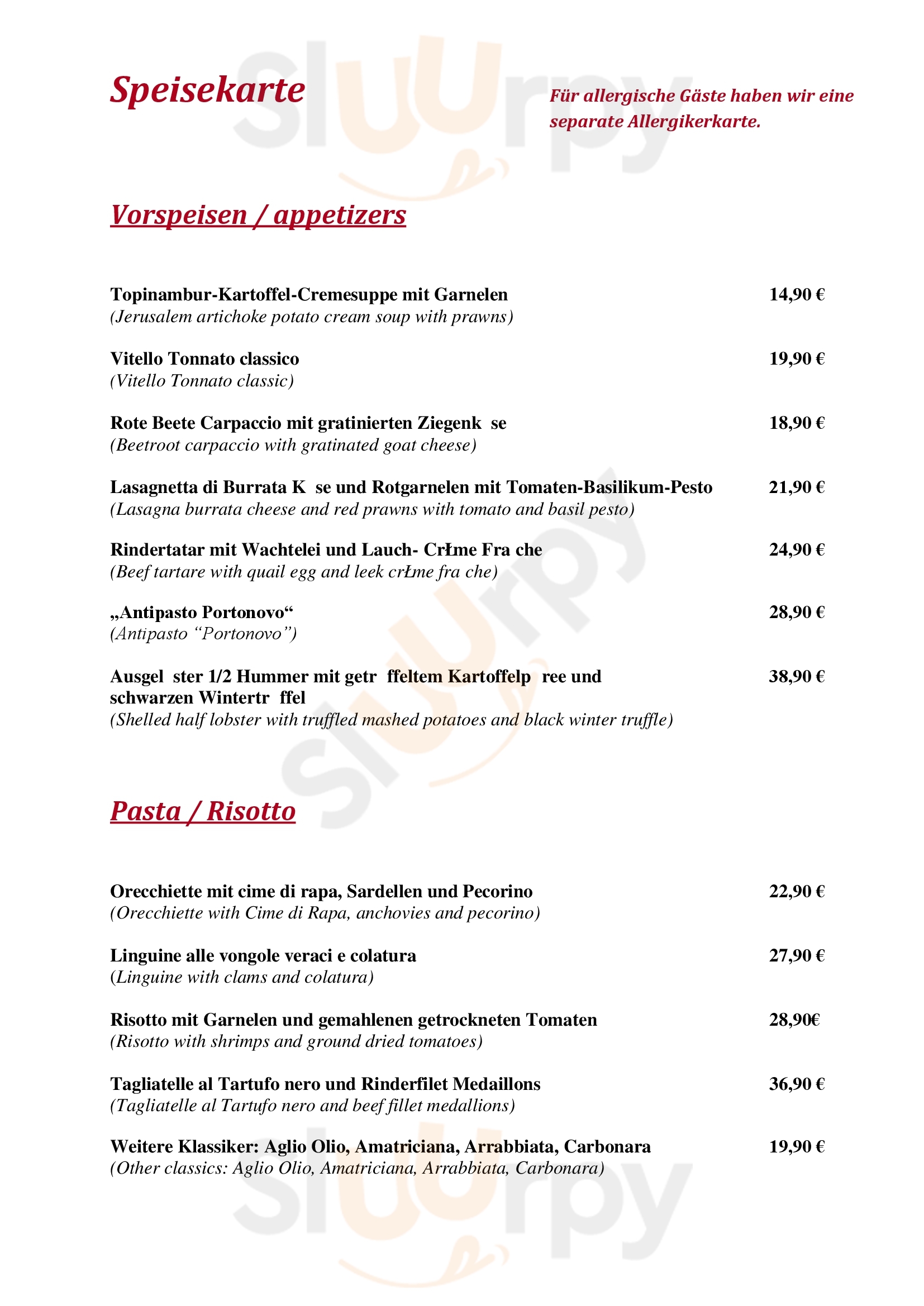 Ristorante Portonovo Hamburg Menu - 1