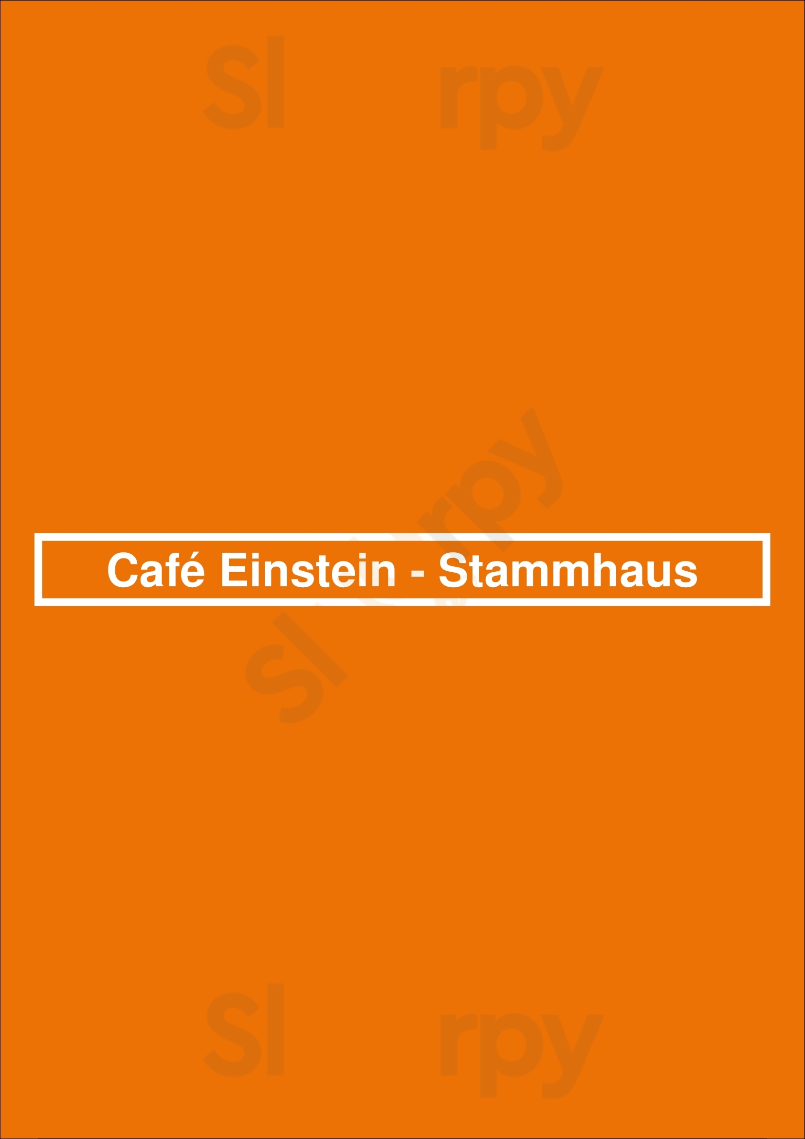 Café Einstein - Stammhaus Berlin Menu - 1