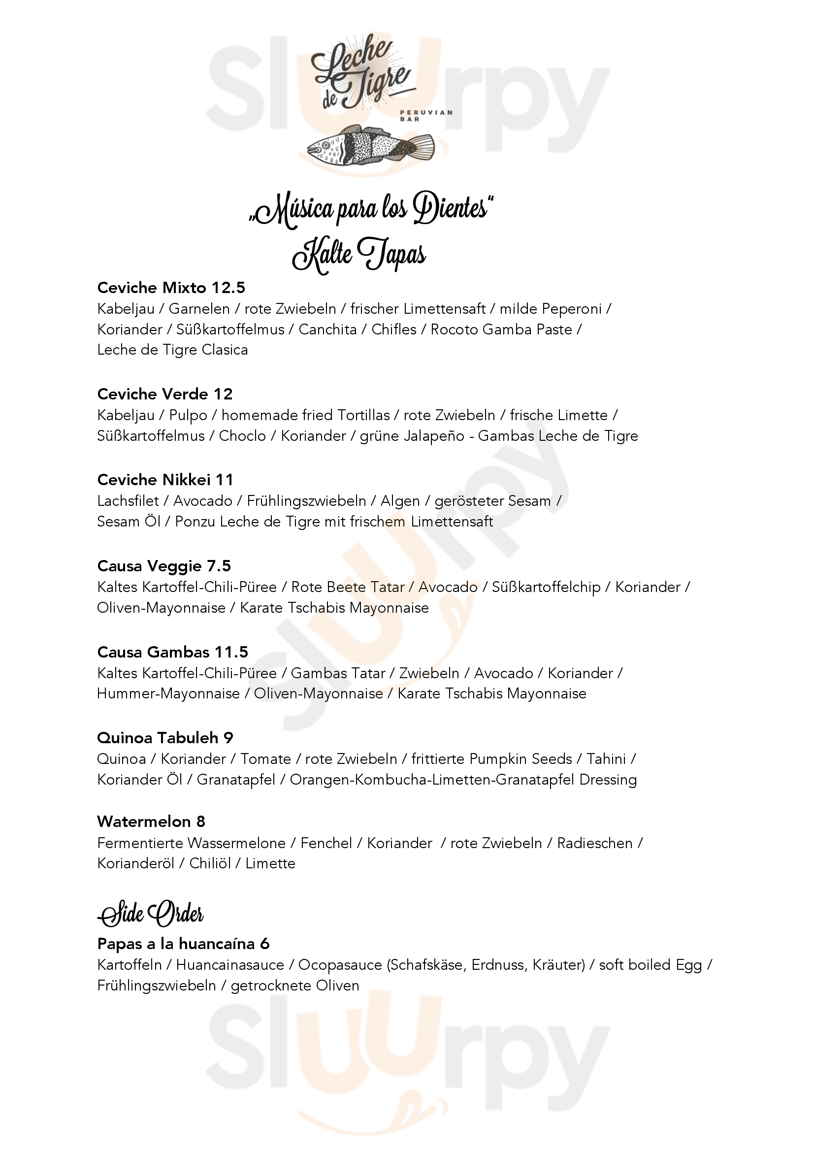 Leche De Tigre Hamburg Menu - 1