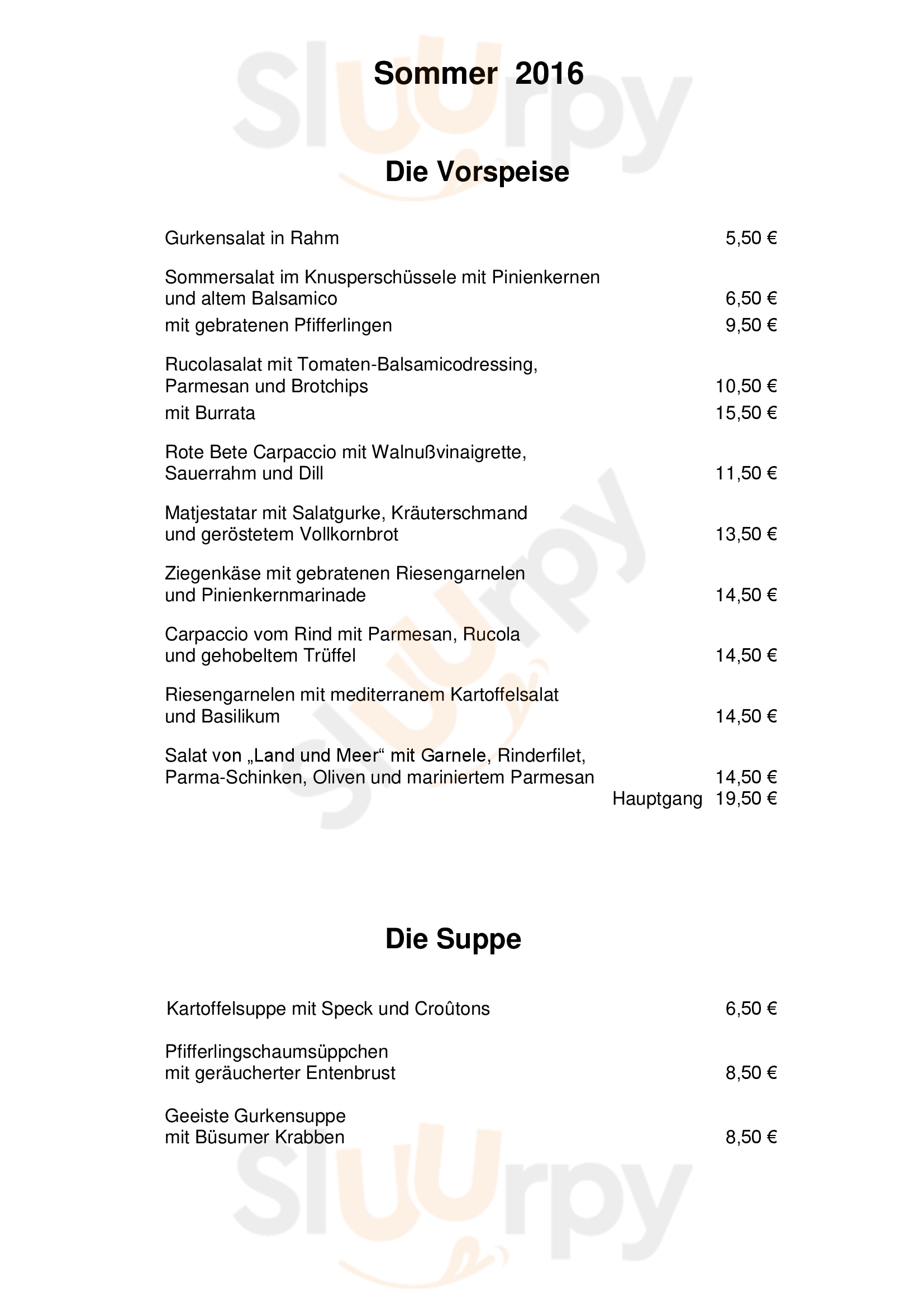 Restaurant Lenz Hamburg Menu - 1