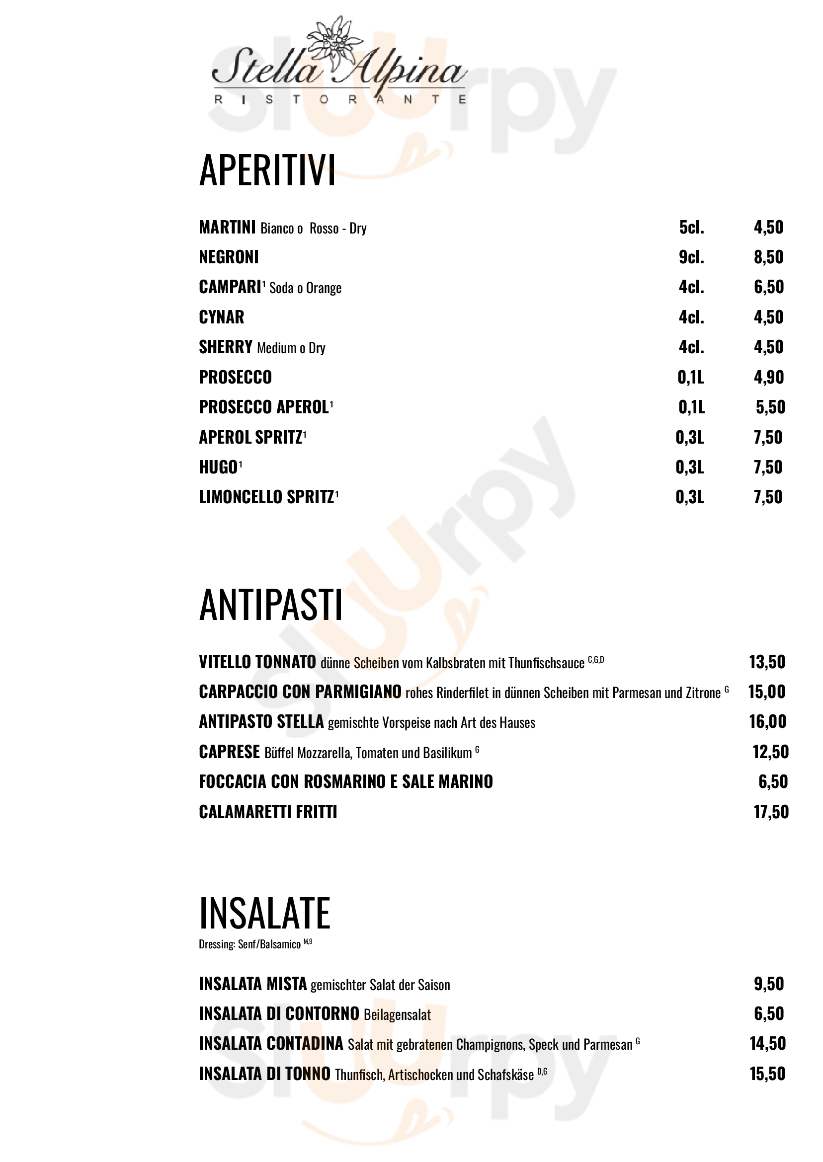 Ristorante Stella Alpina Berlin Menu - 1