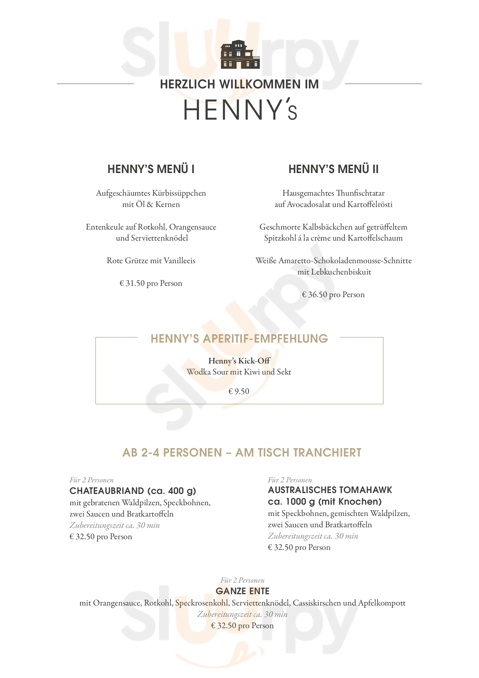 Henny's Restaurant & Events Hamburg Menu - 1