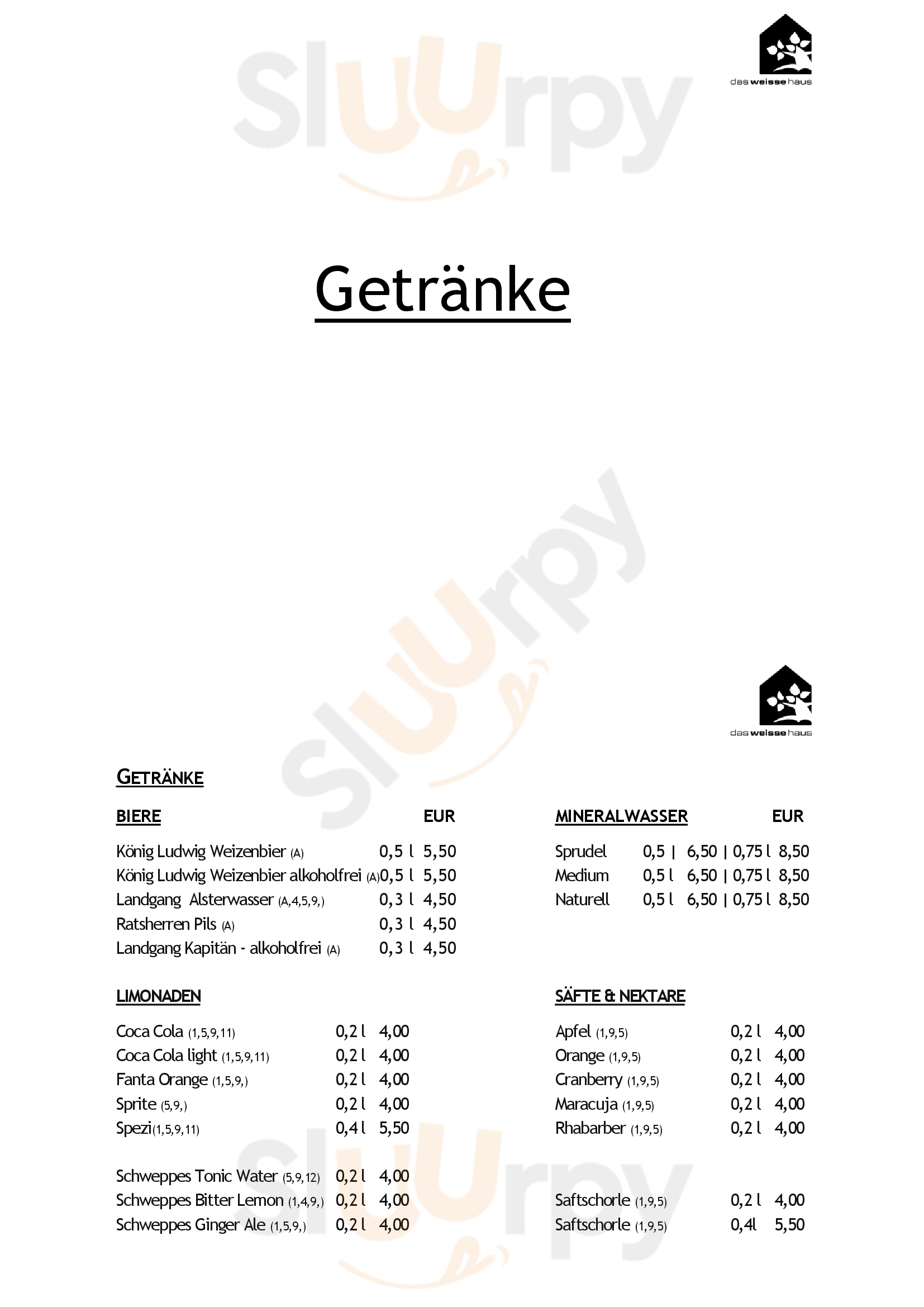 Das Weisse Haus Hamburg Menu - 1