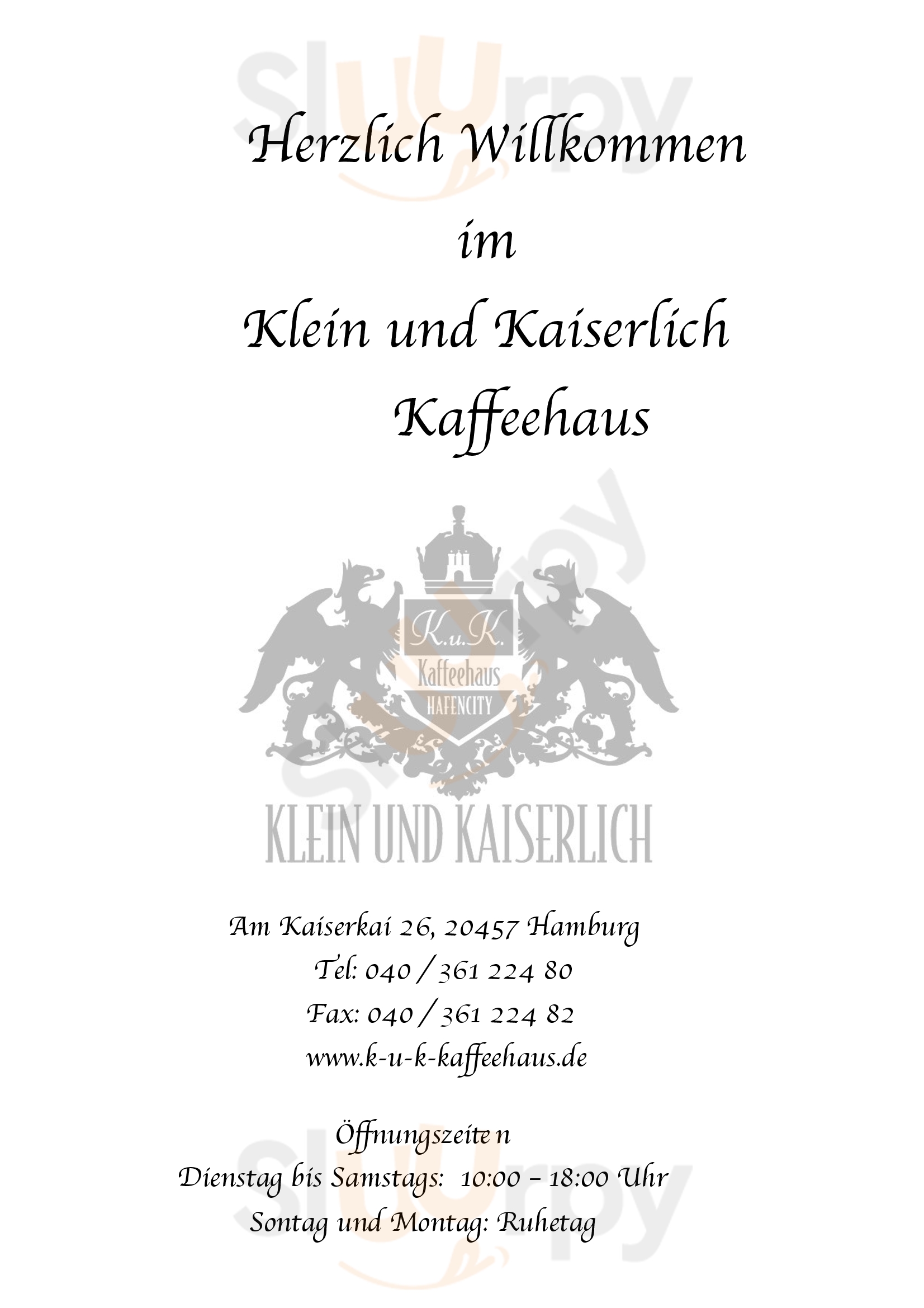 Klein Und Kaiserlich Hamburg Menu - 1