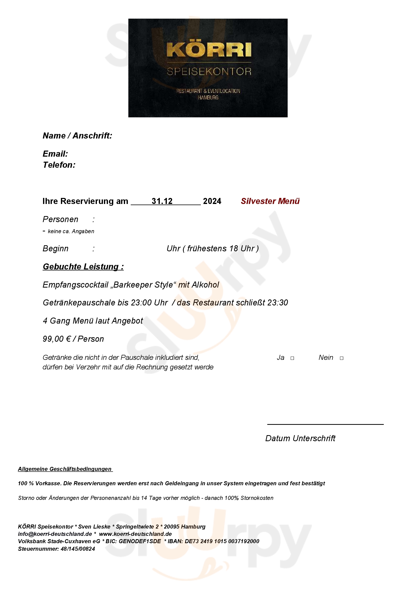 KÖrri Speisekontor Hamburg Menu - 1