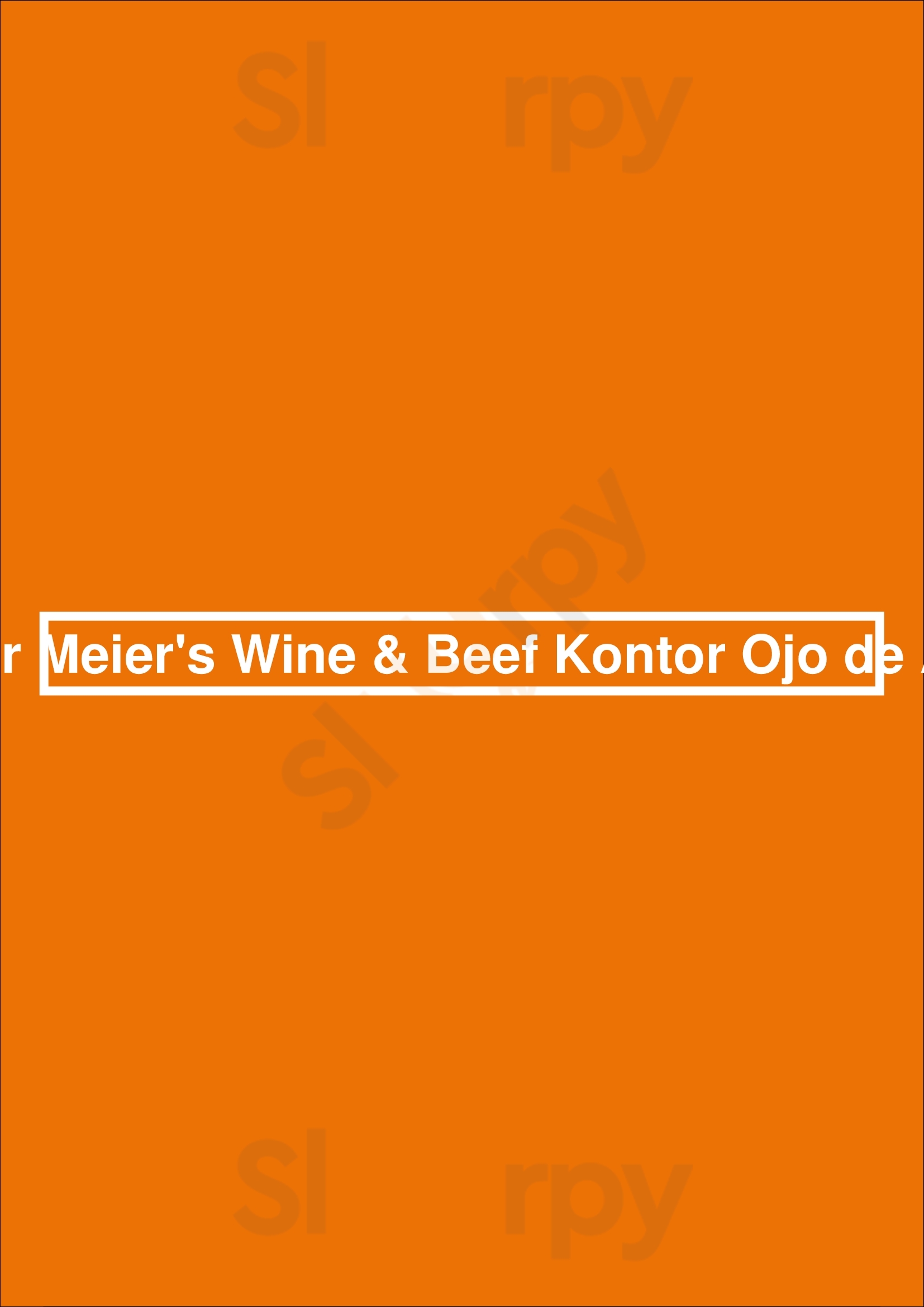 Dieter Meier's Wine & Beef Kontor Ojo De Agua Berlin Menu - 1