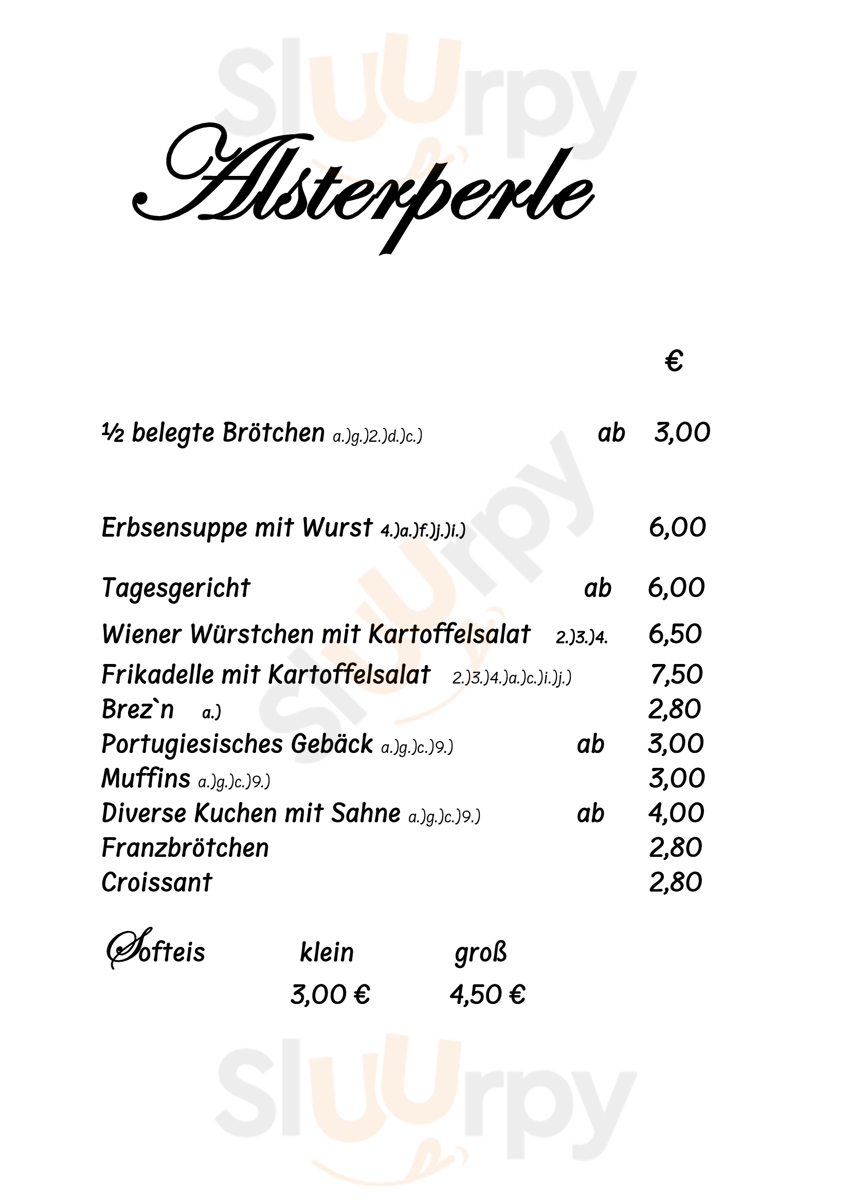 Alsterperle Hamburg Menu - 1