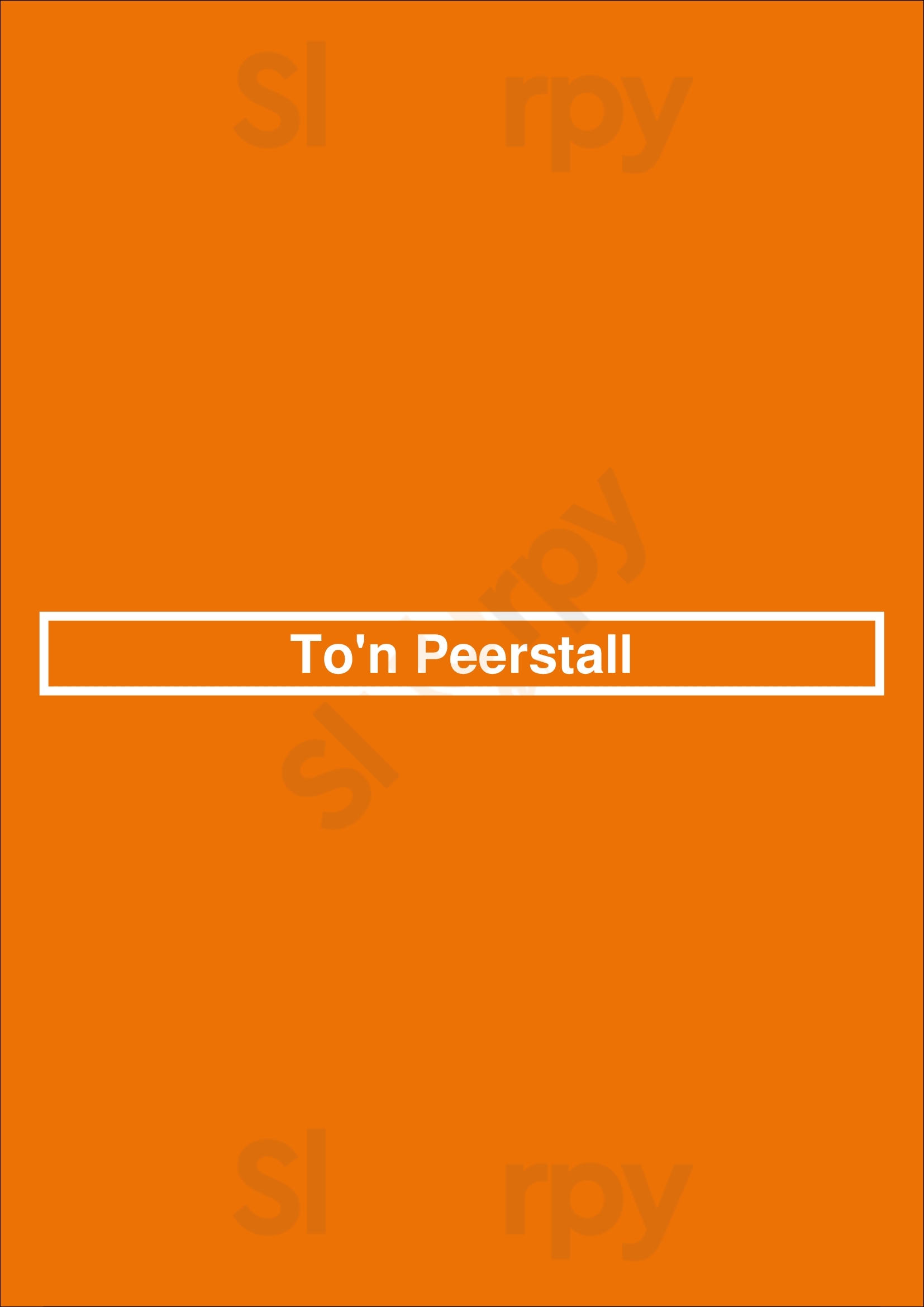 To'n Peerstall Hamburg Menu - 1