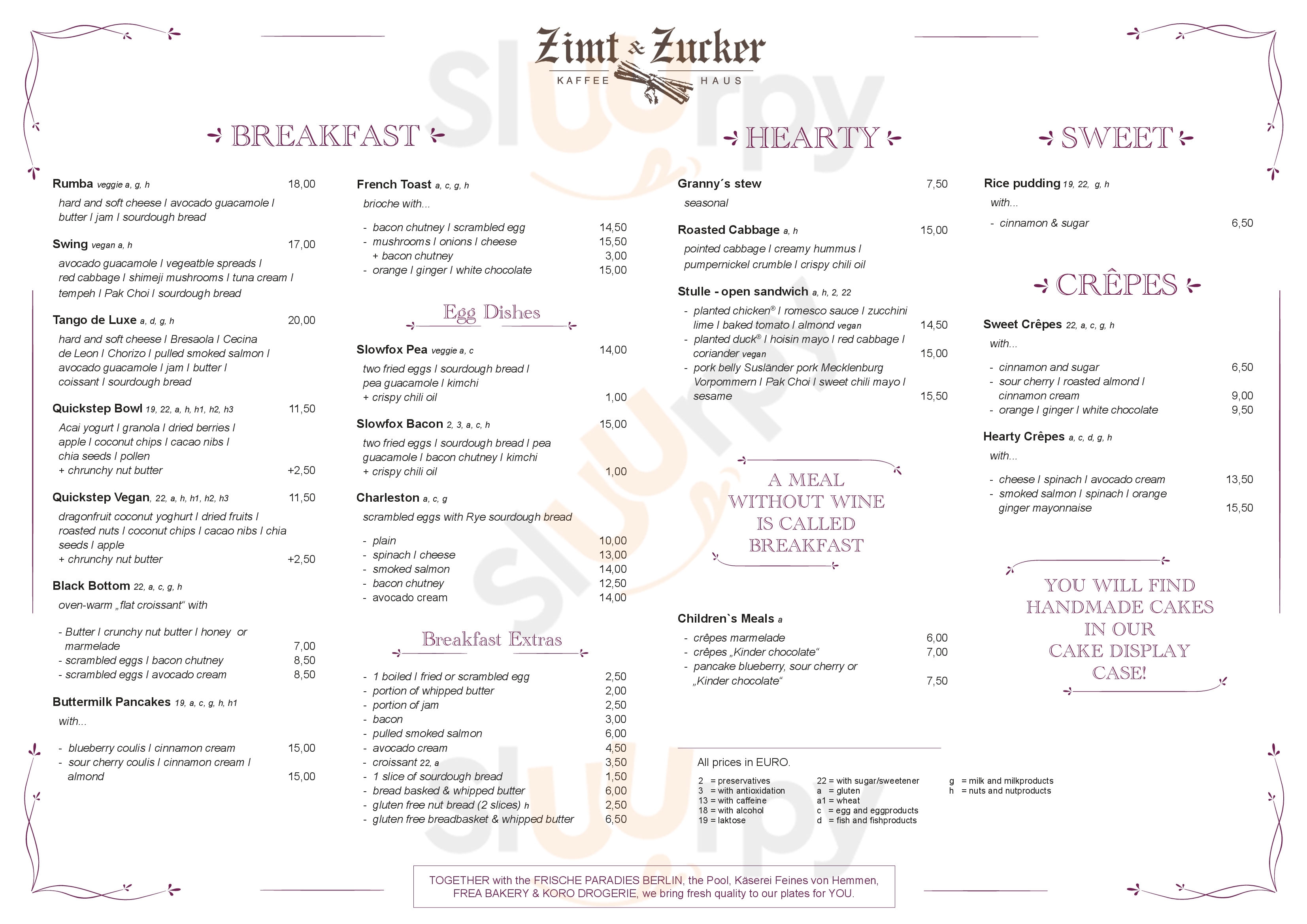 Zimt & Zucker Kaffeehaus Berlin Menu - 1