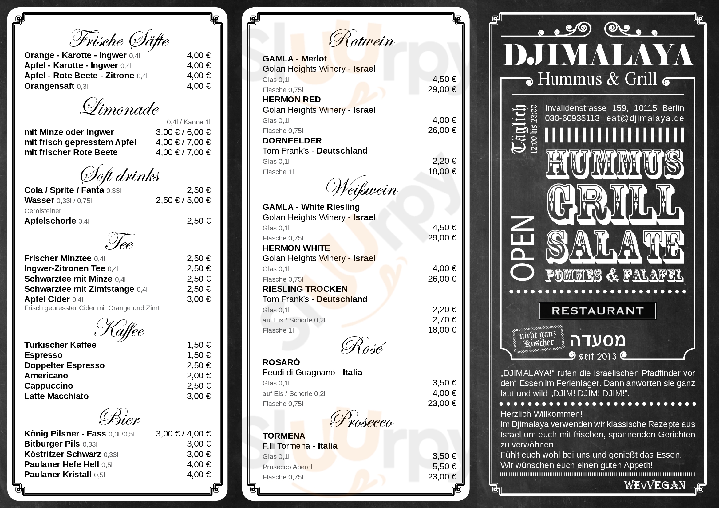 Djimalaya - Hummus & Grill Berlin Menu - 1
