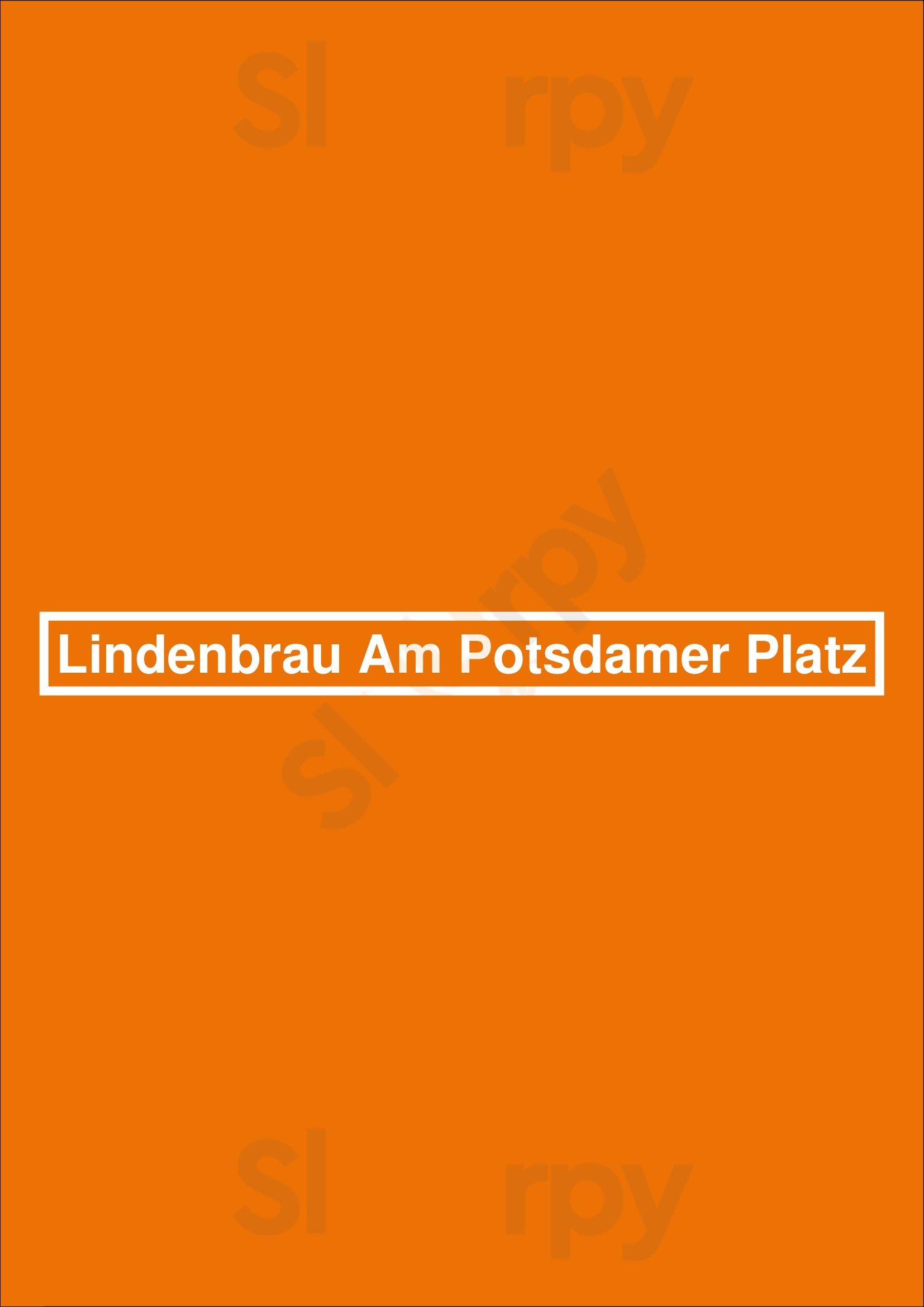 Lindenbräu Am Potsdamer Platz Berlin Menu - 1