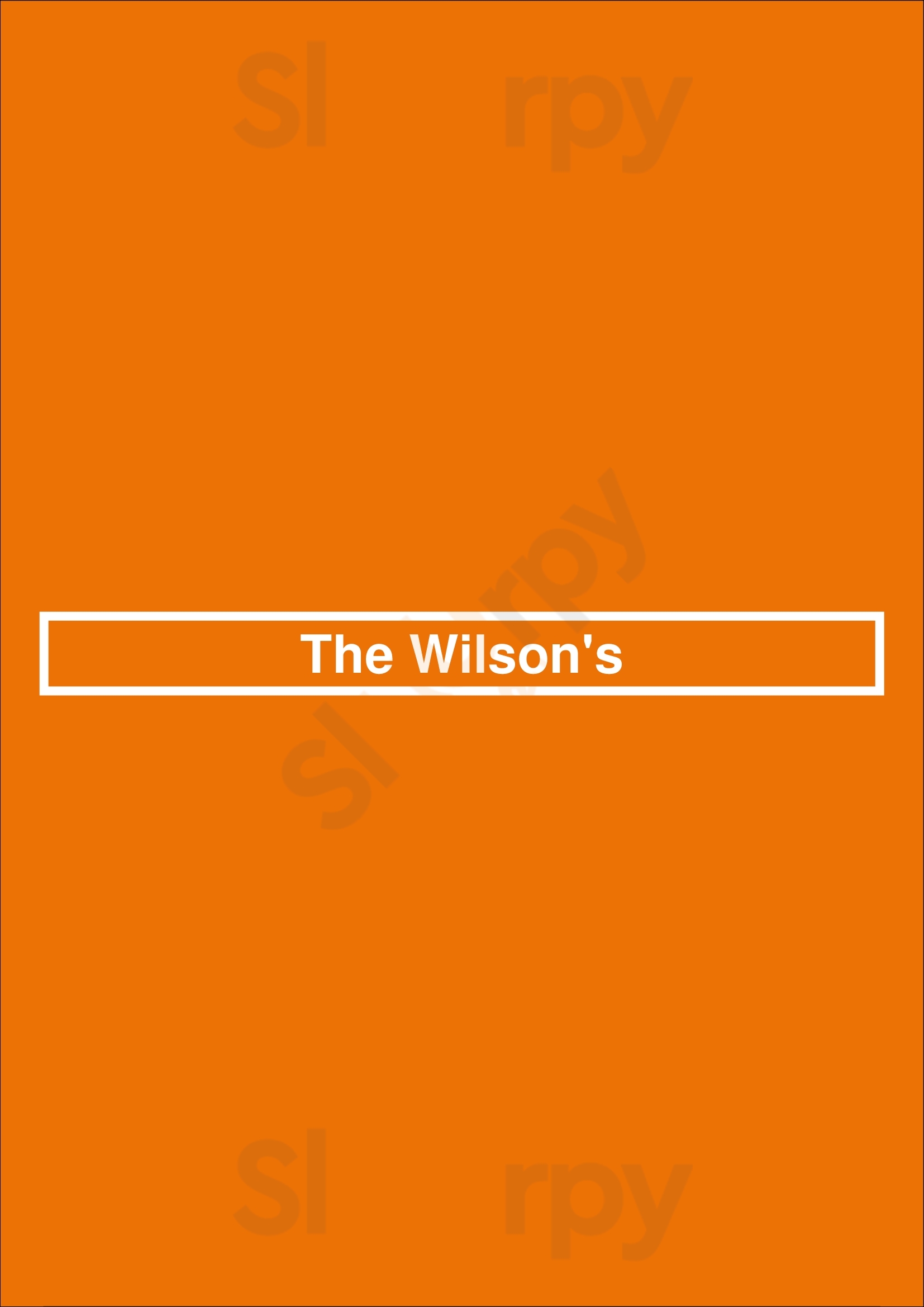 The Wilson's Berlin Menu - 1