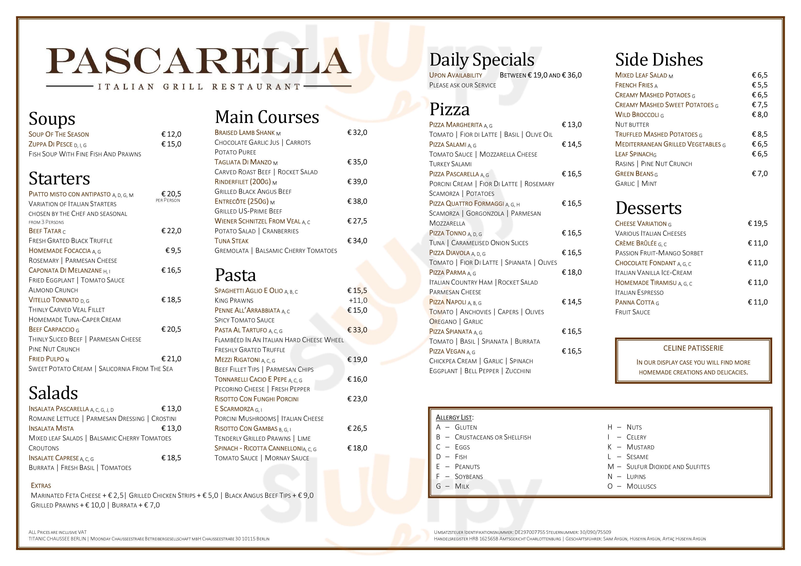 Ristorante Pascarella Berlin Menu - 1