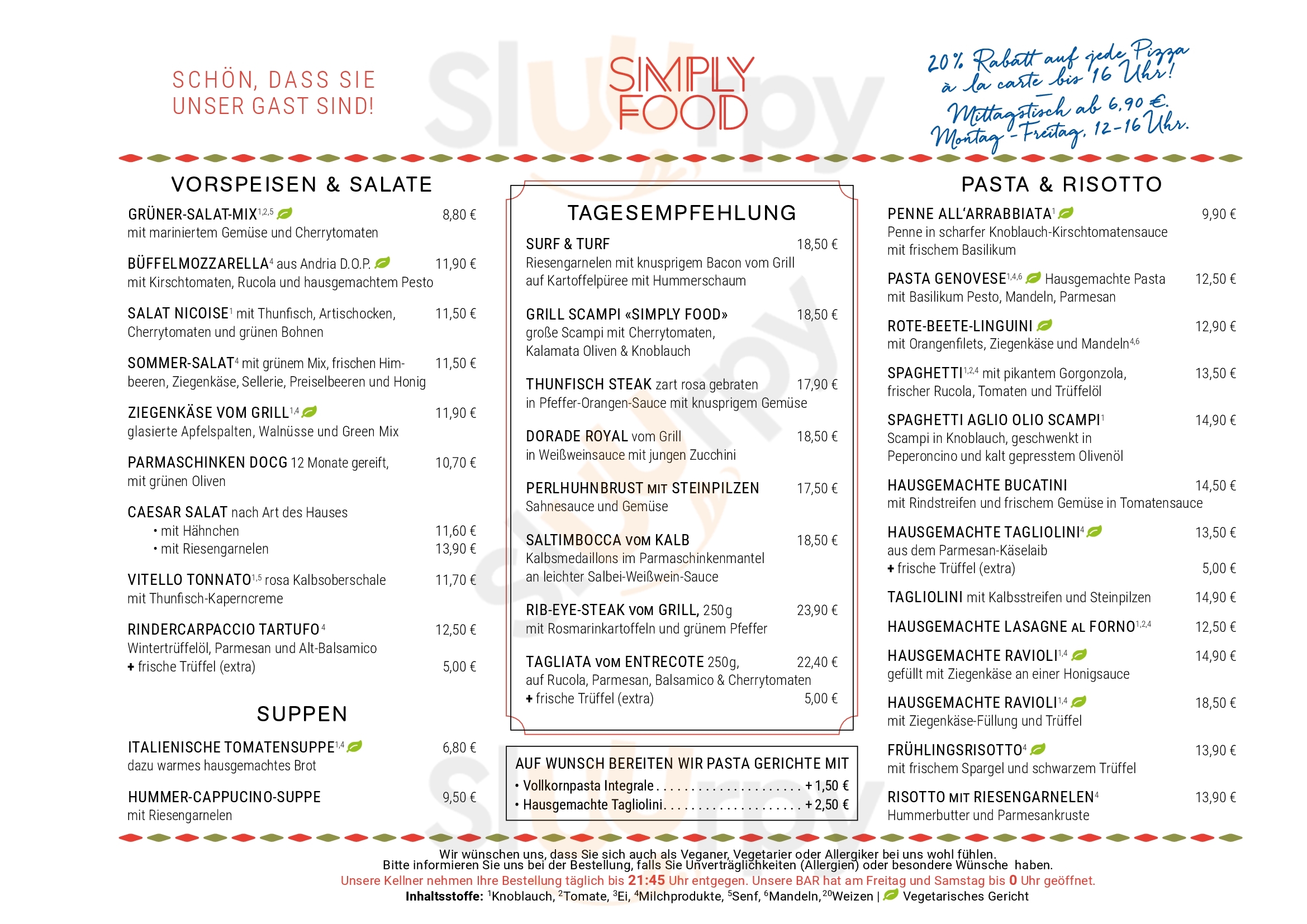 Simply Food Hamburg Menu - 1