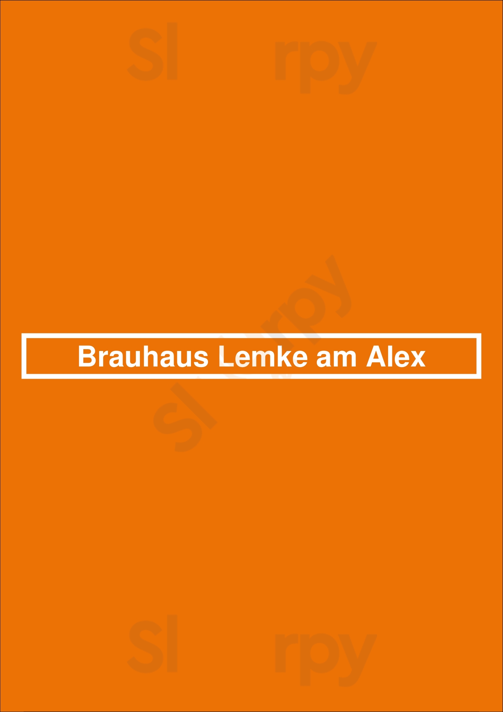 Brauhaus Lemke Am Alex Berlin Menu - 1