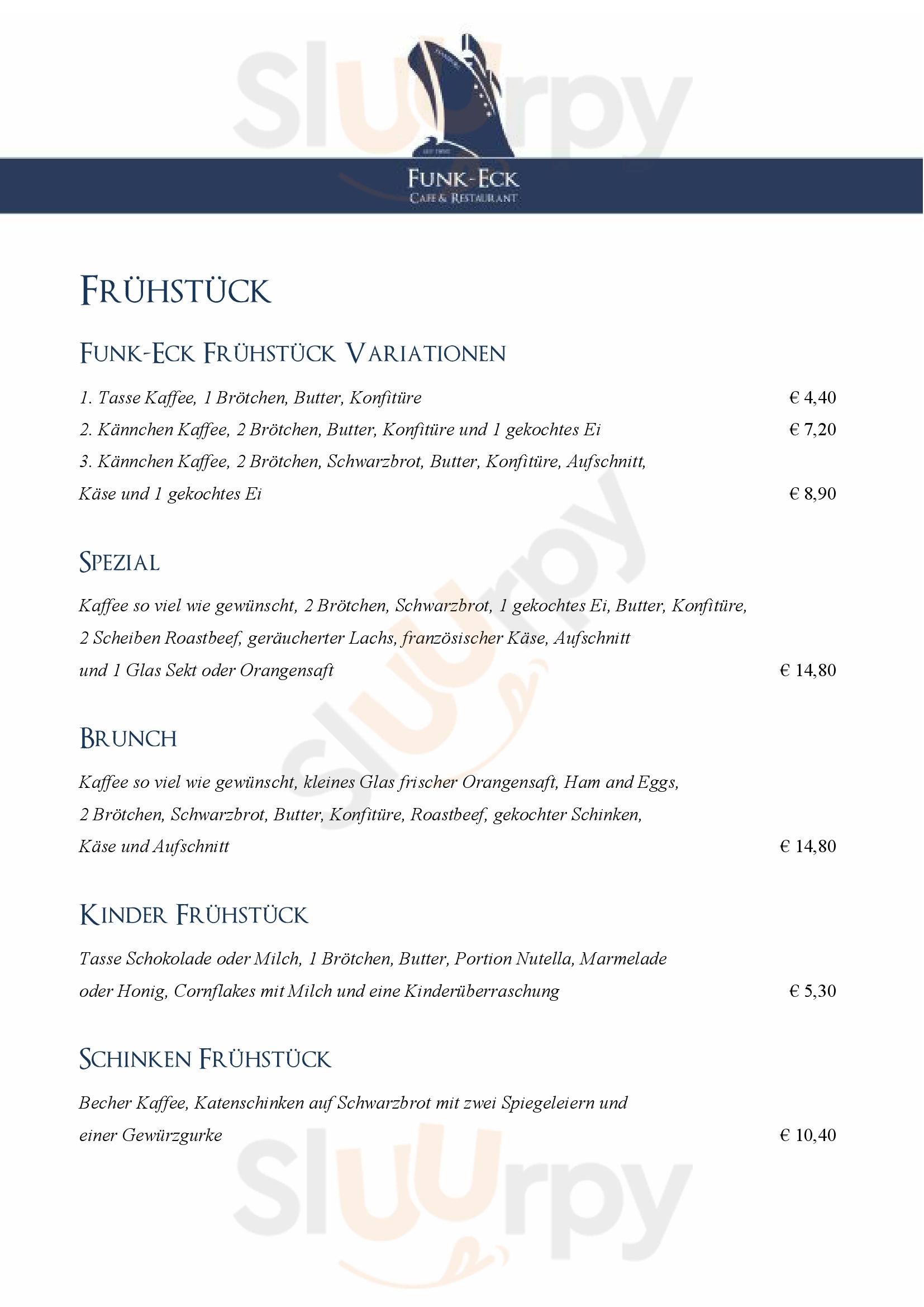 Funk-eck Hamburg Menu - 1