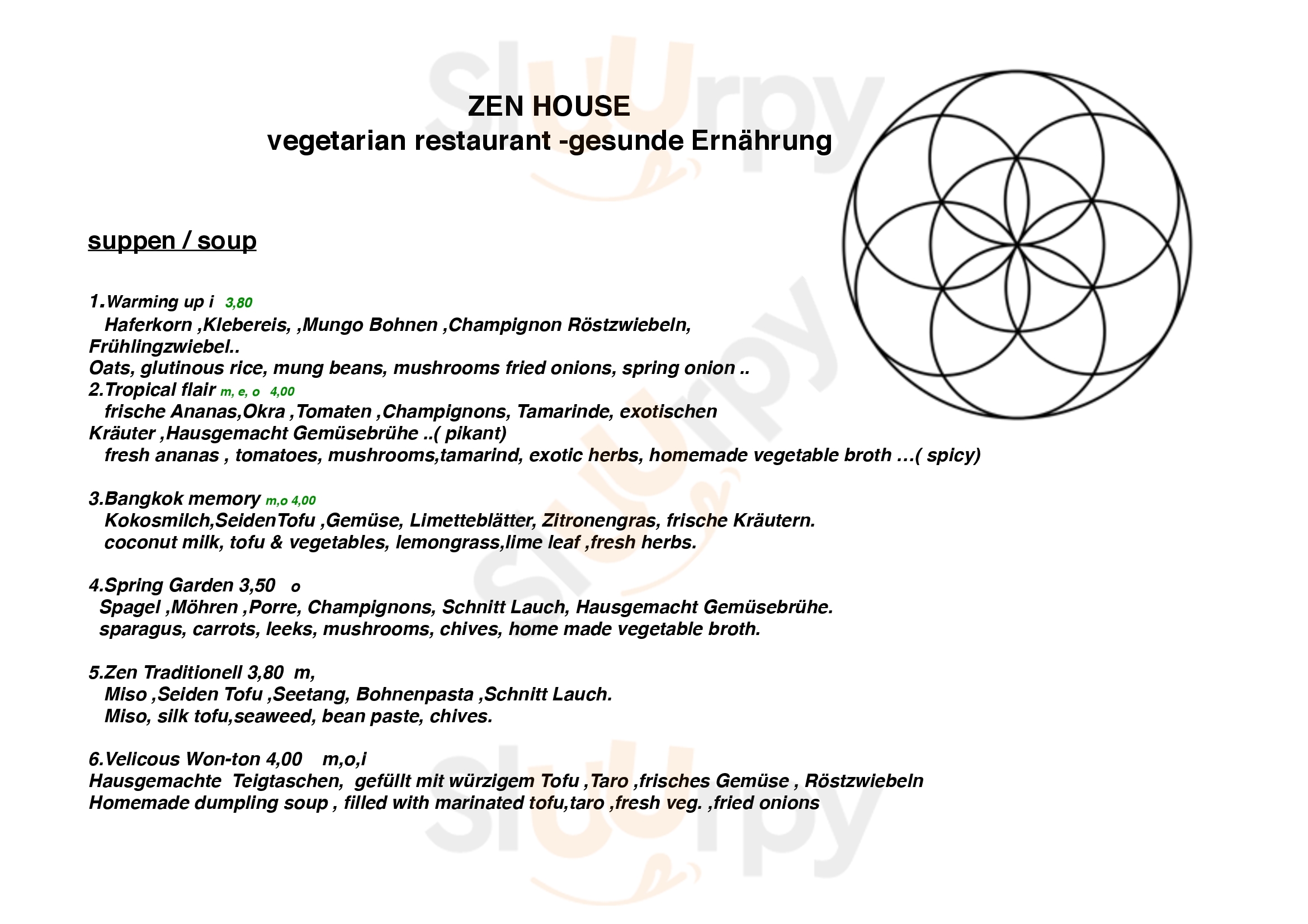Zen House Vegetarian Restaurant Berlin Menu - 1
