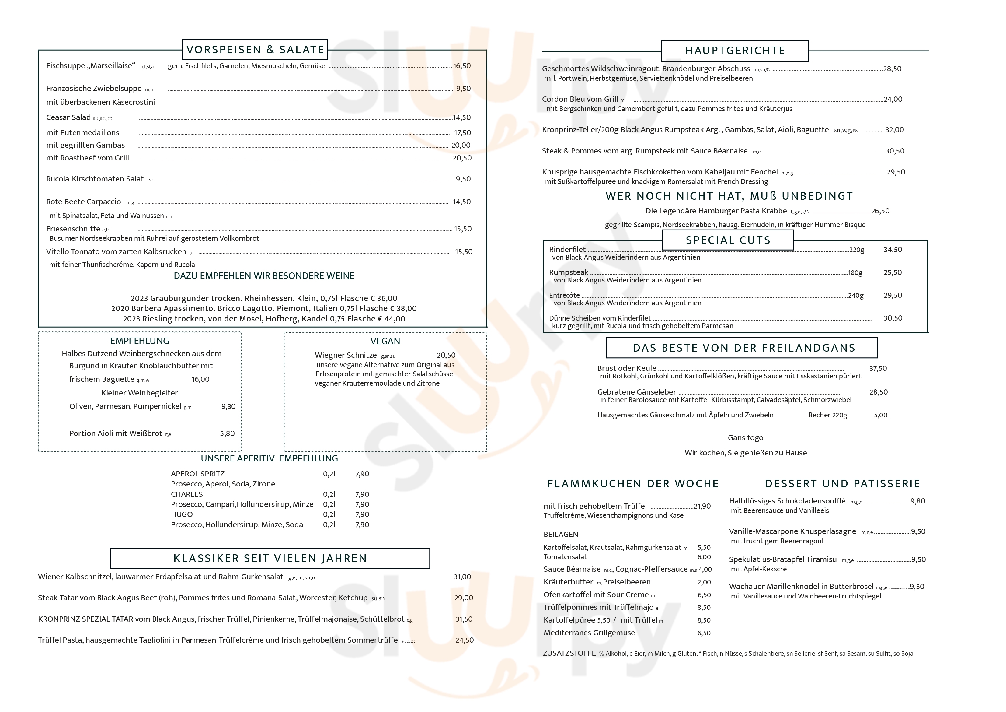 Gasthaus Kronprinz Berlin Menu - 1