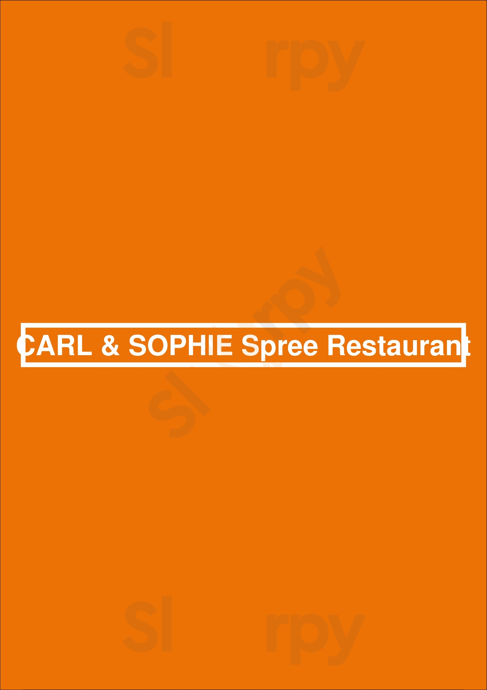 Carl & Sophie Spree Restaurant Berlin Menu - 1