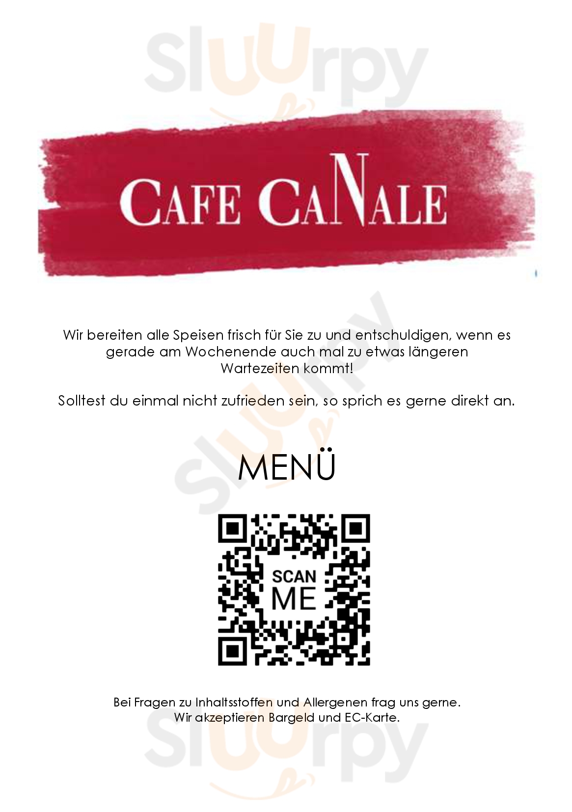 Main Menu - Cafe Canale