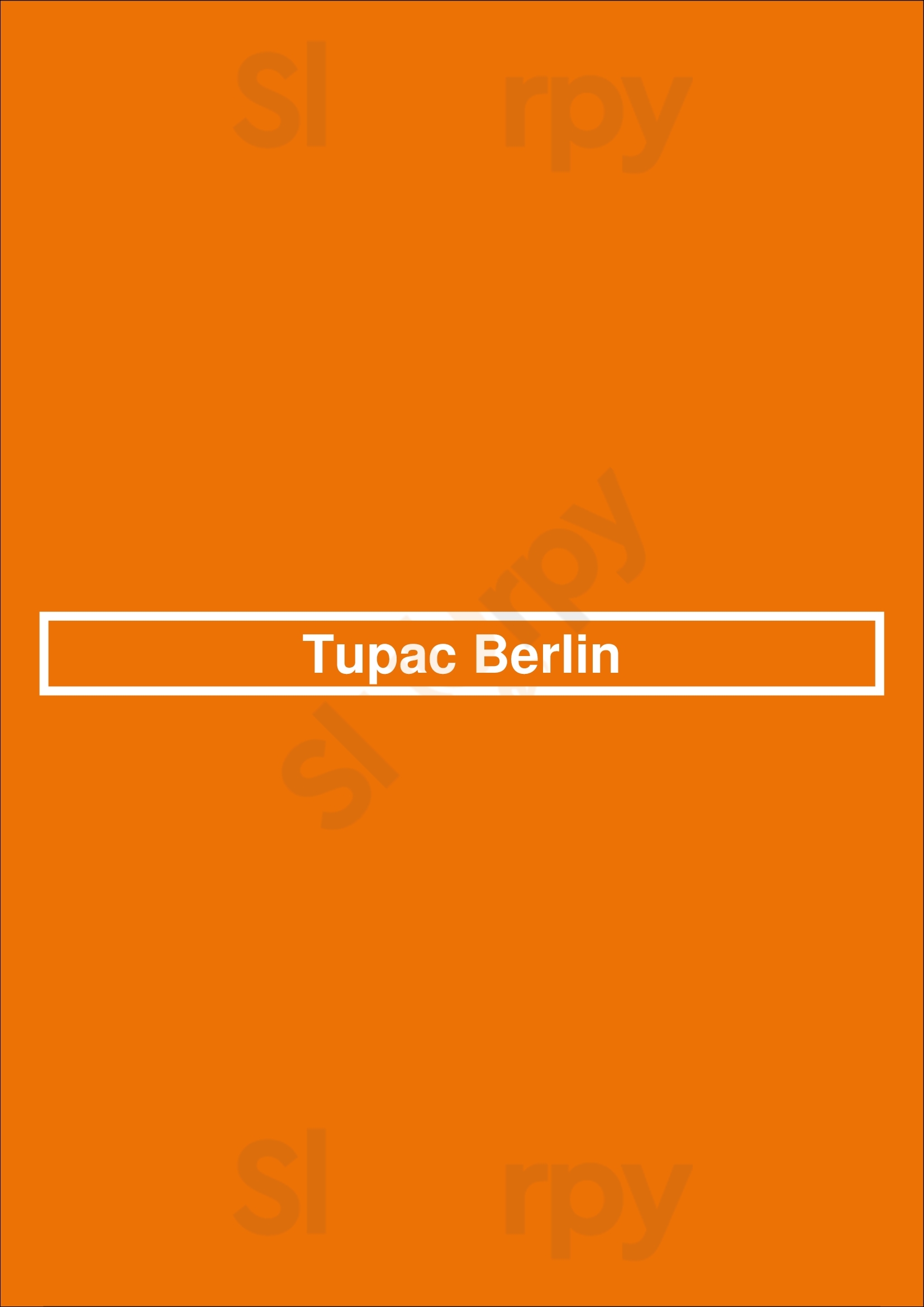 Tupac Berlin Berlin Menu - 1