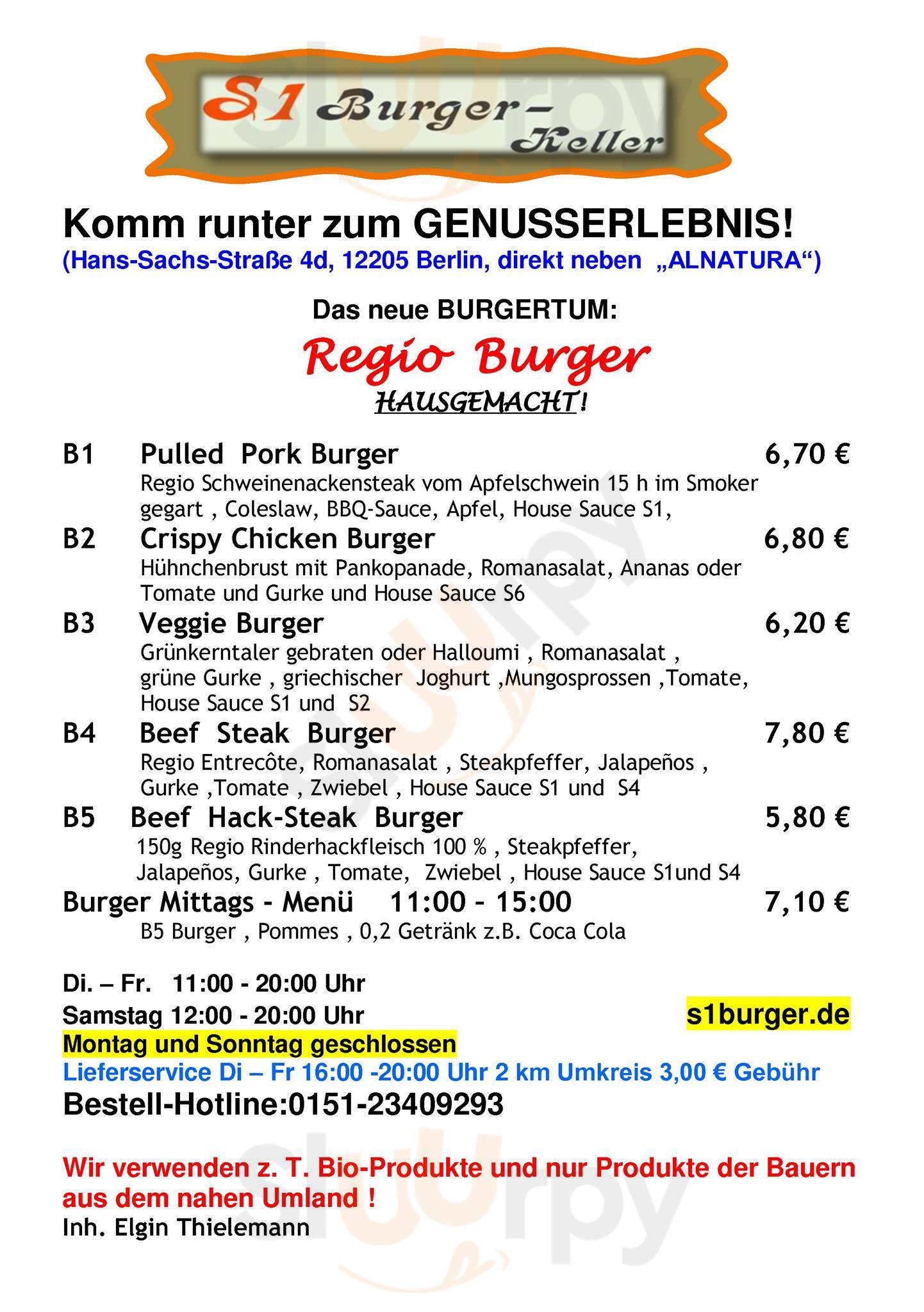 S1 Burger Berlin Menu - 1