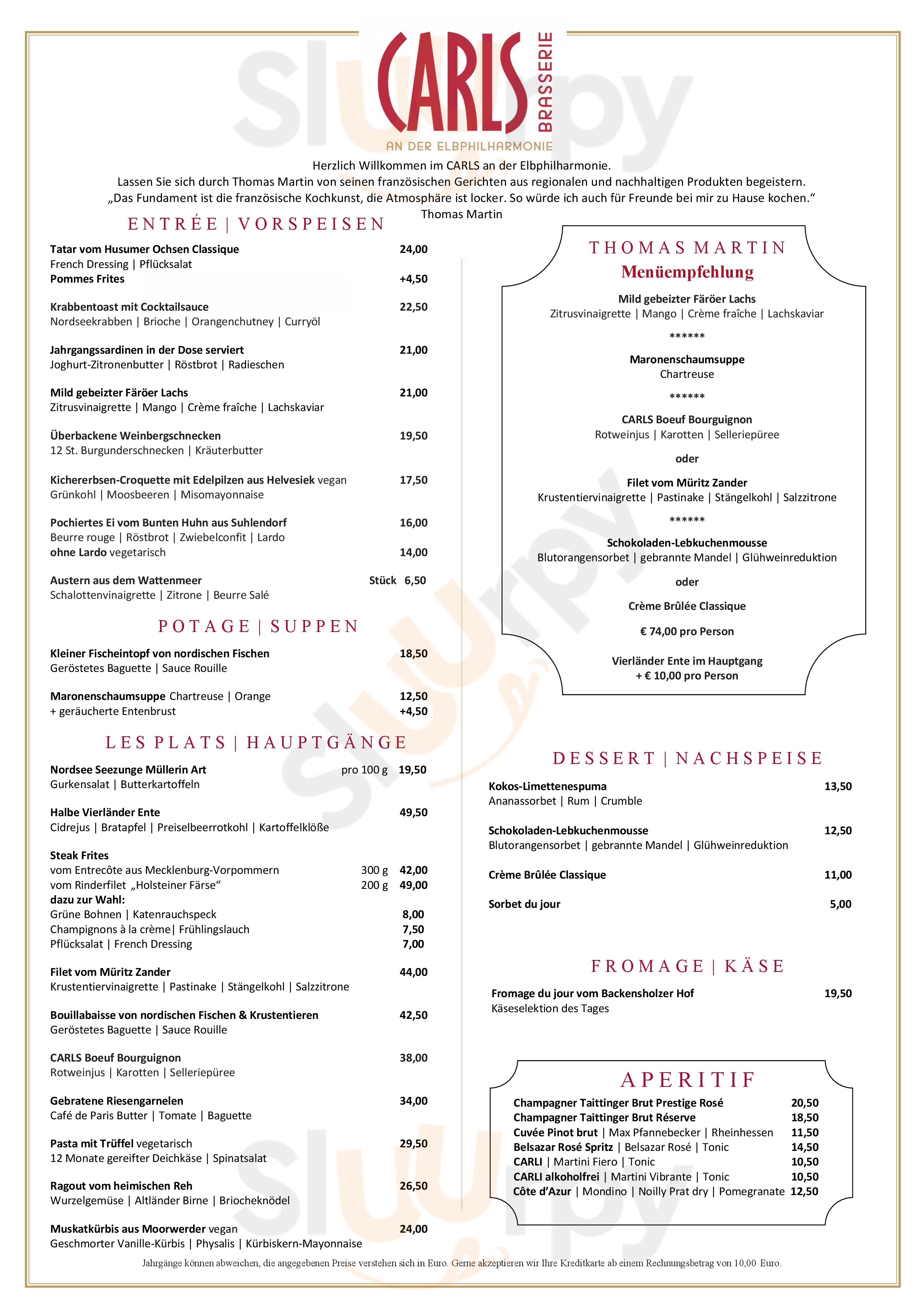 Louis Hamburg Menu - 1