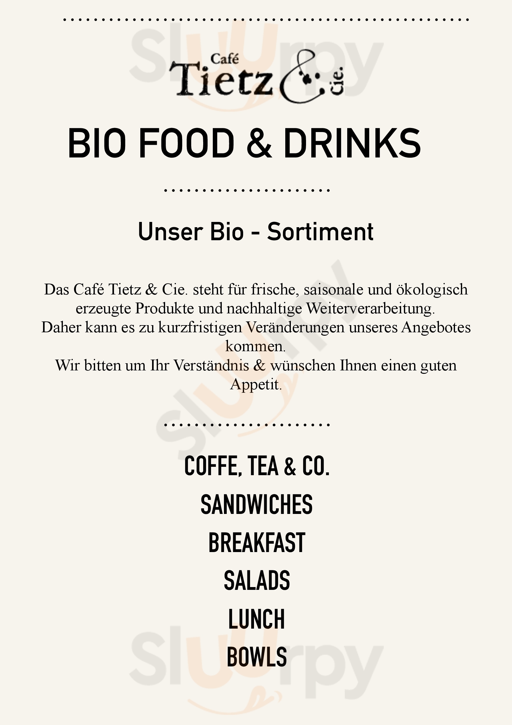 Cafe Tietz & Cie. Berlin Menu - 1