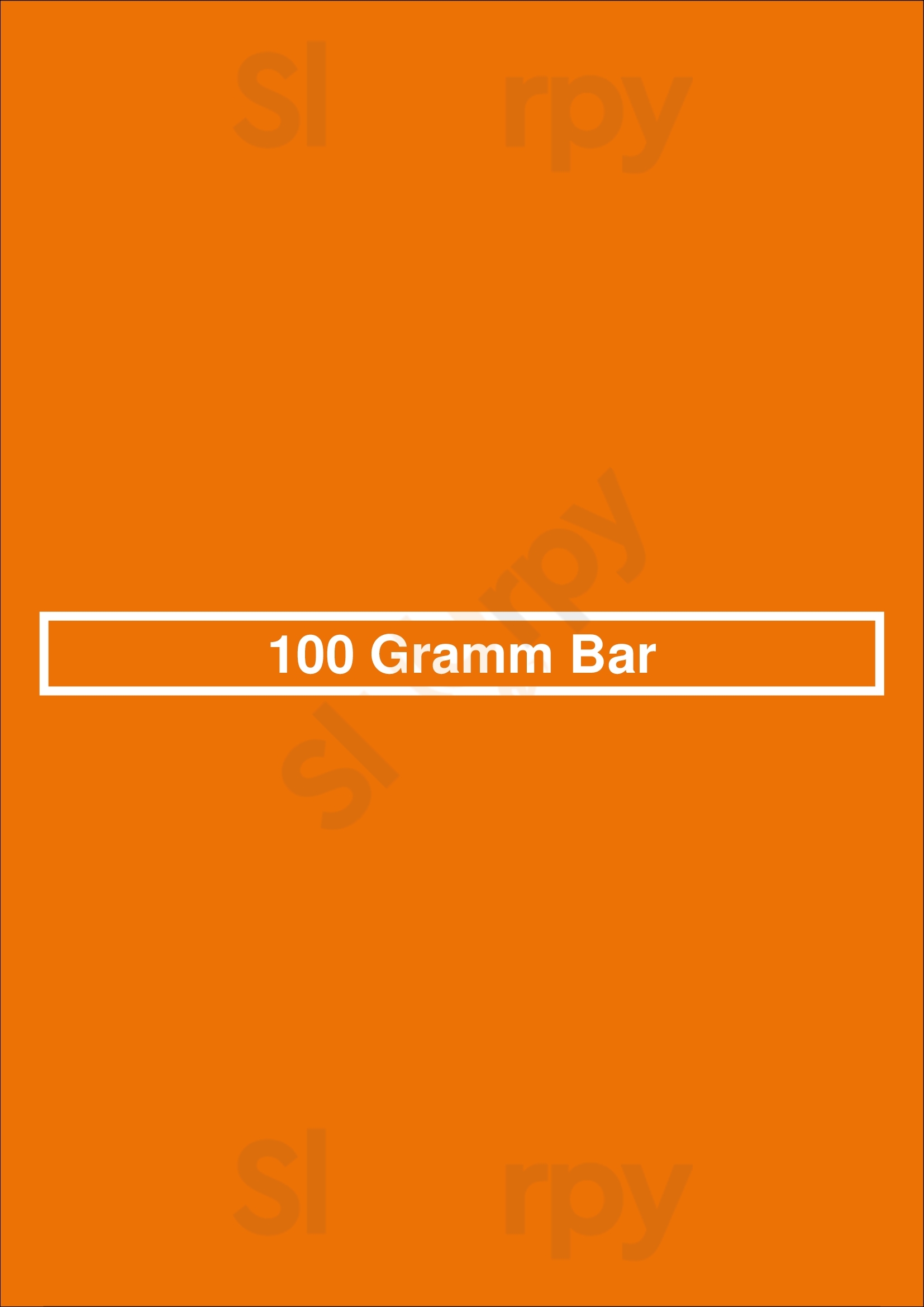 100 Gramm Bar Berlin Menu - 1