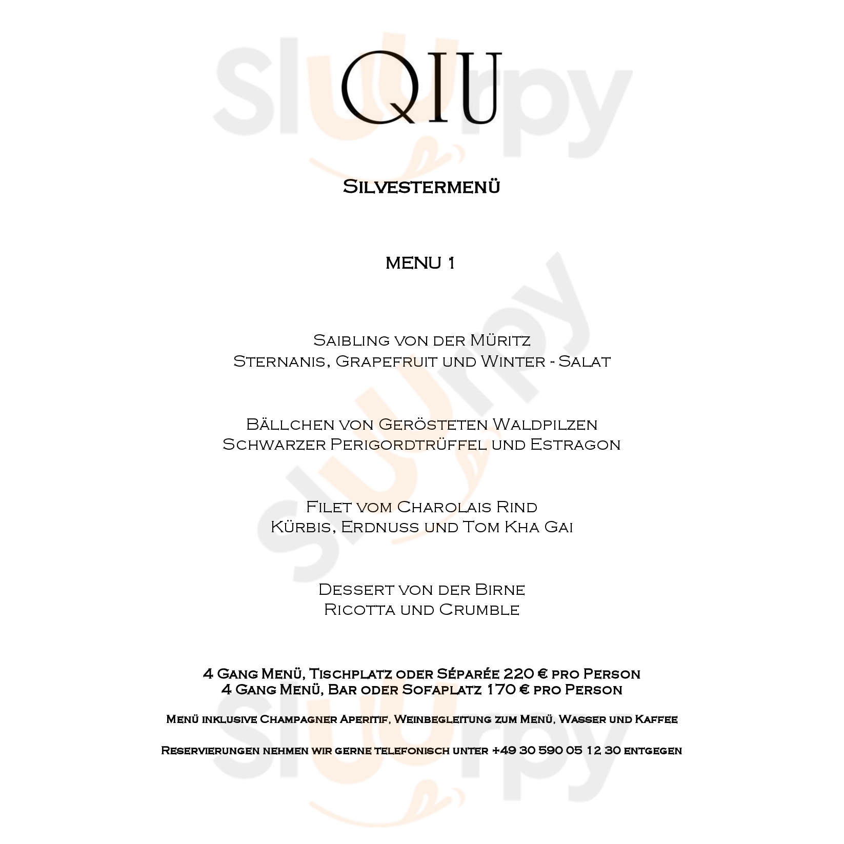 Qiu Bar & Restaurant Berlin Menu - 1
