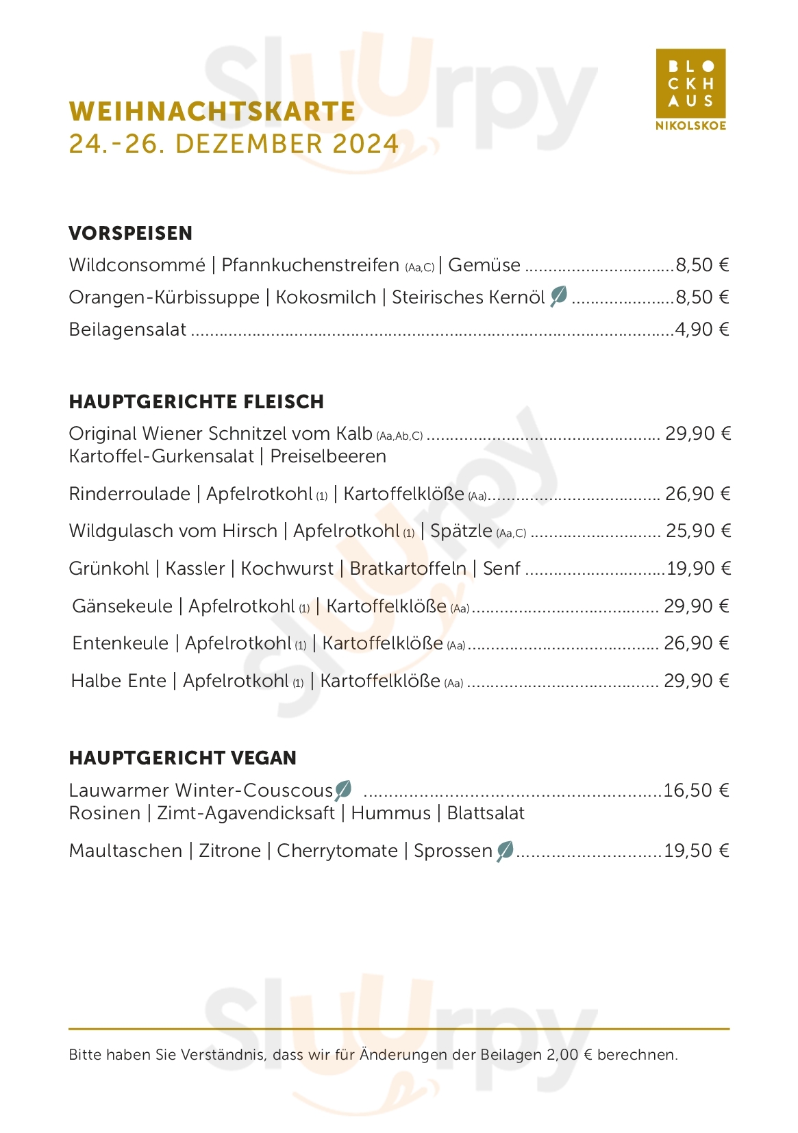 Blockhaus Nikolskoe Berlin Menu - 1