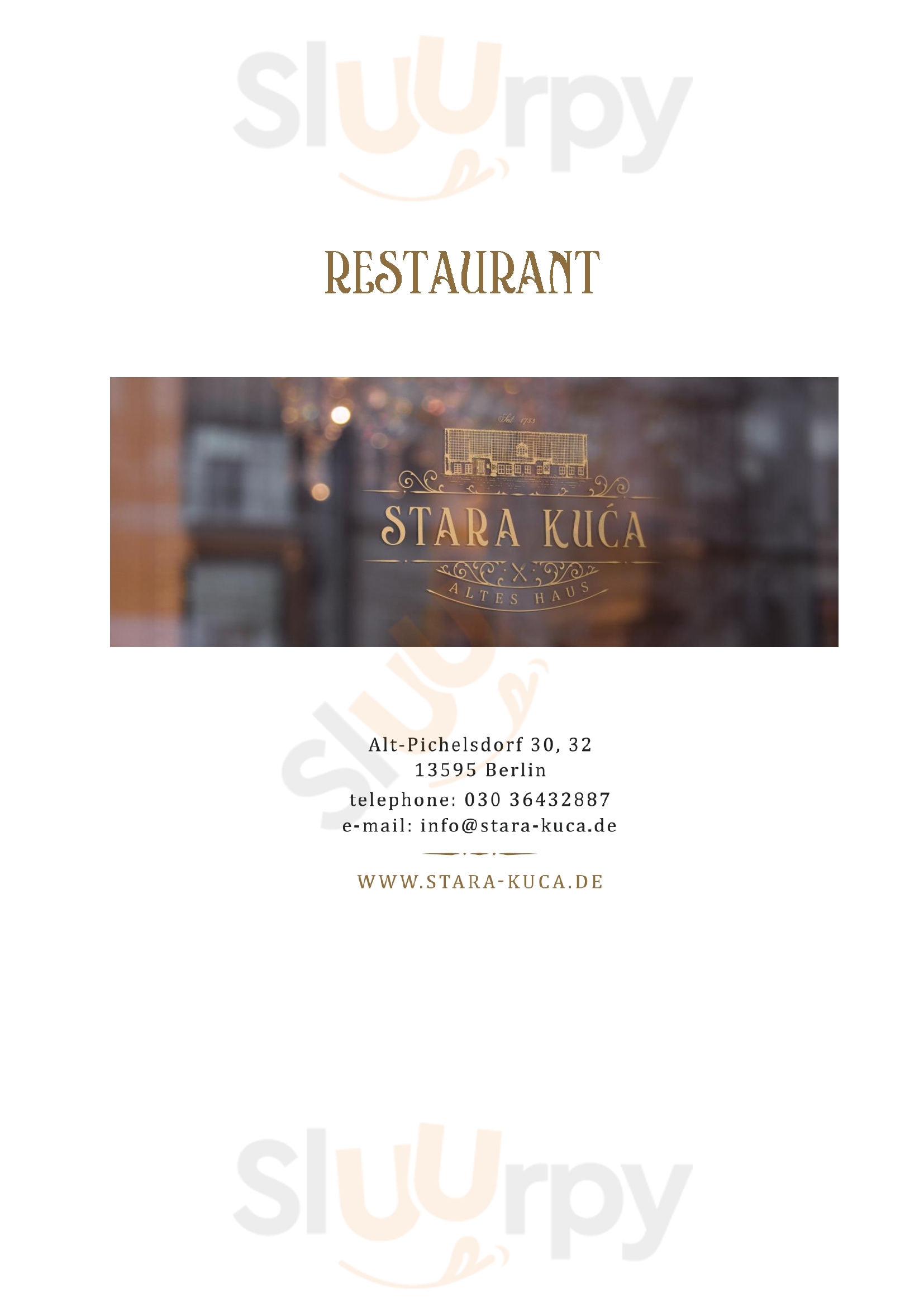 Restaurant Stara Kuca Berlin Menu - 1