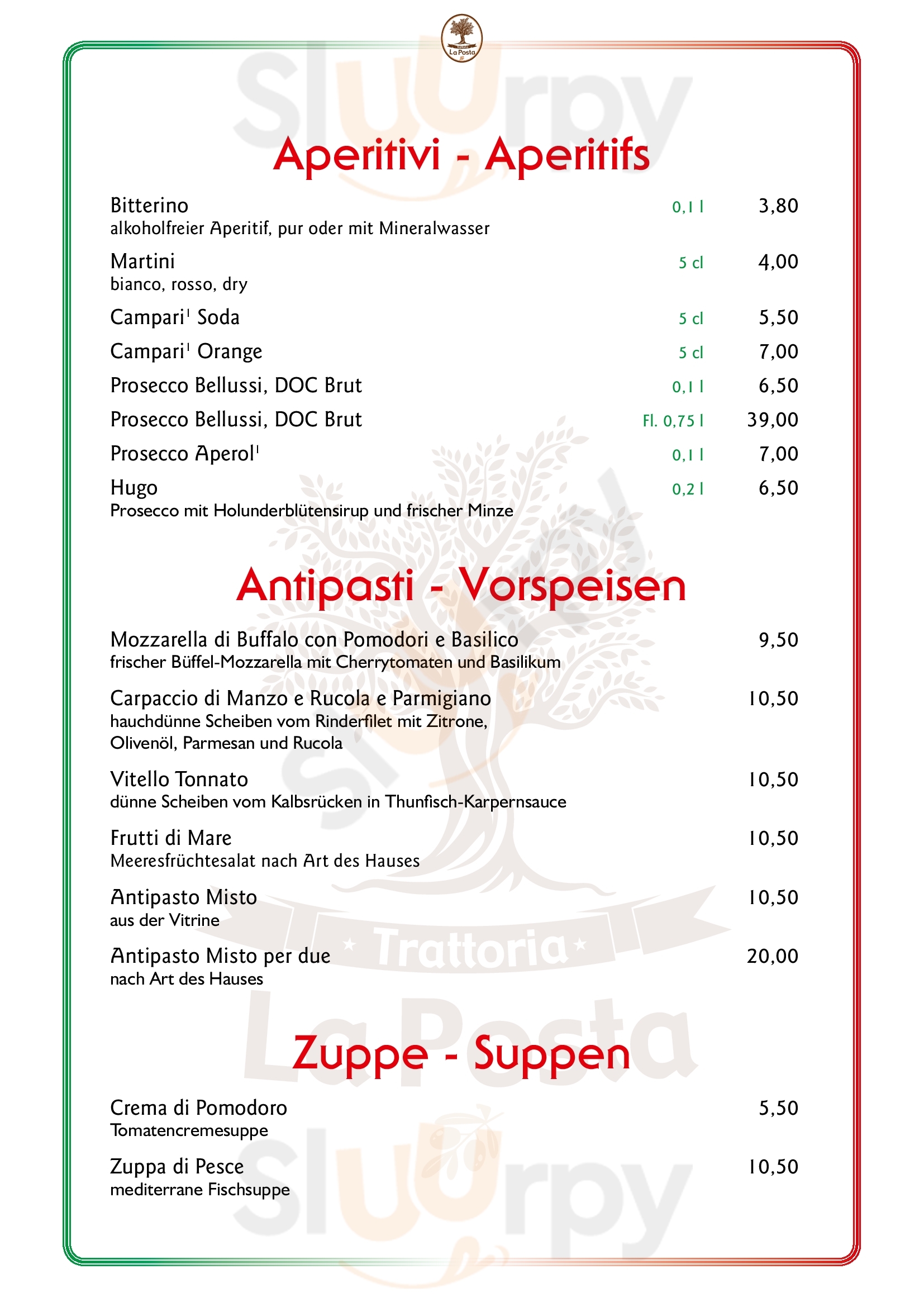 Trattoria La Posta Berlin Menu - 1