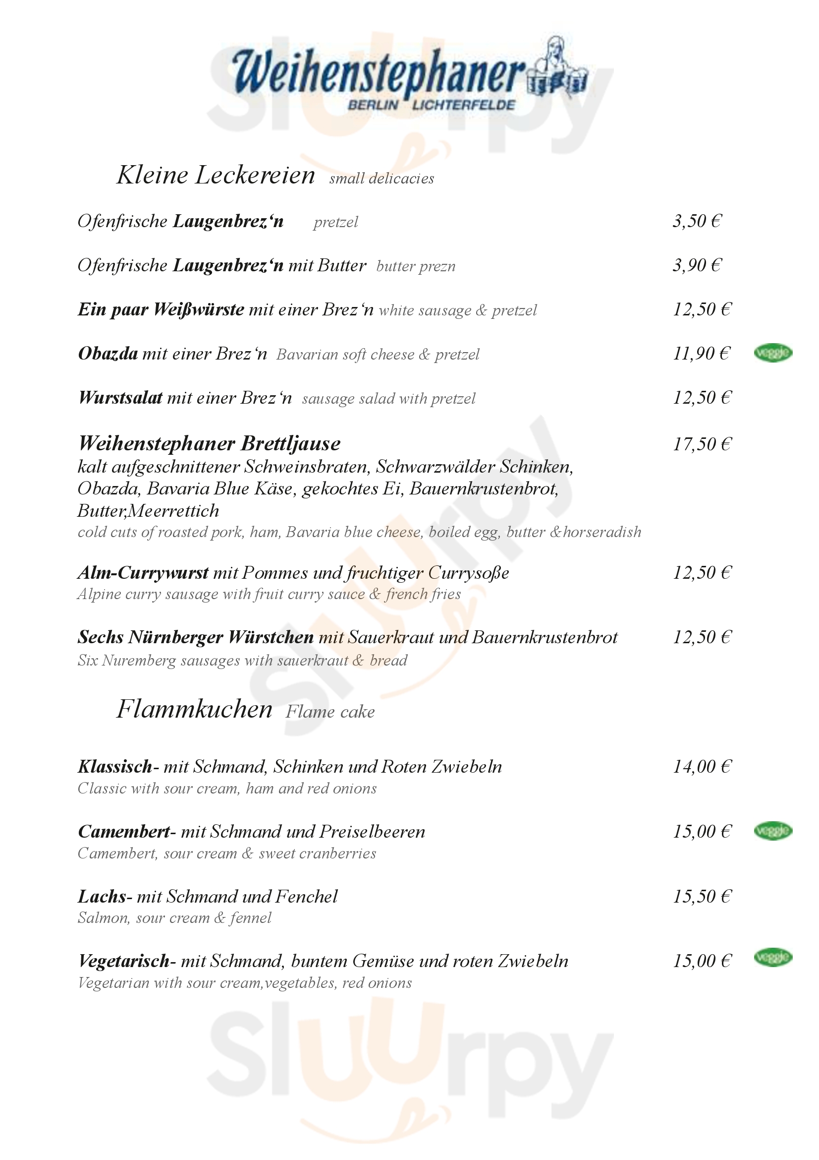 Weihenstephaner Lichterfelde Berlin Menu - 1