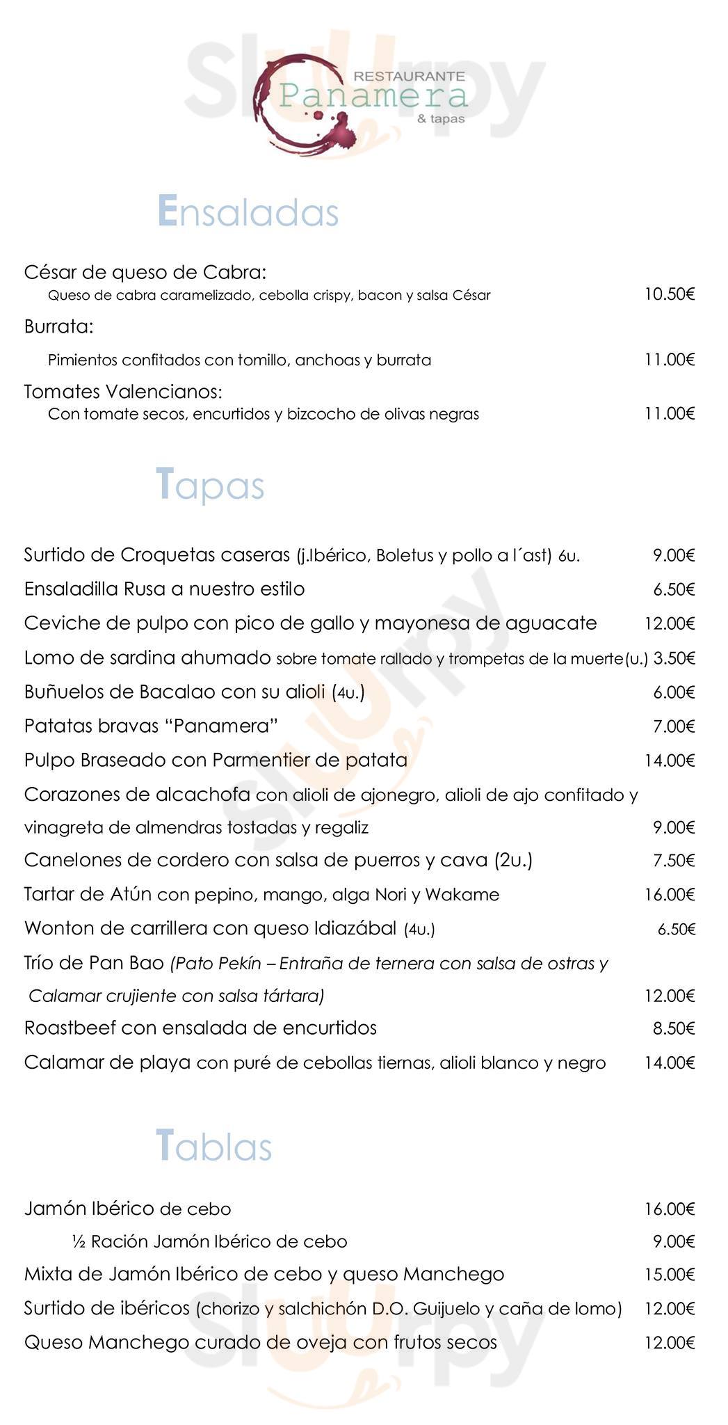 Panamera Restaurante & Tapas Valencia Menu - 1