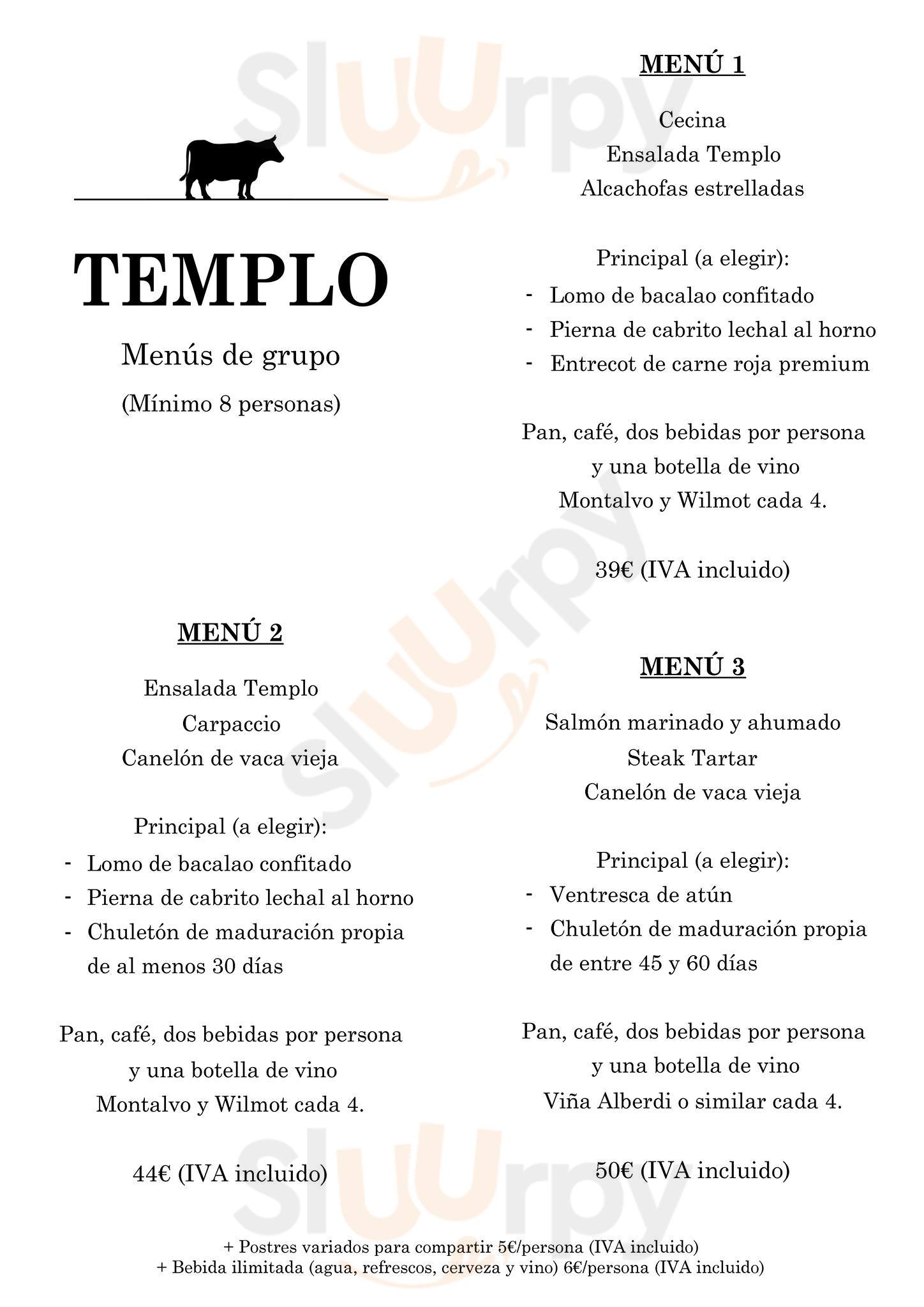 Restaurante Templo Alicante Menu - 1