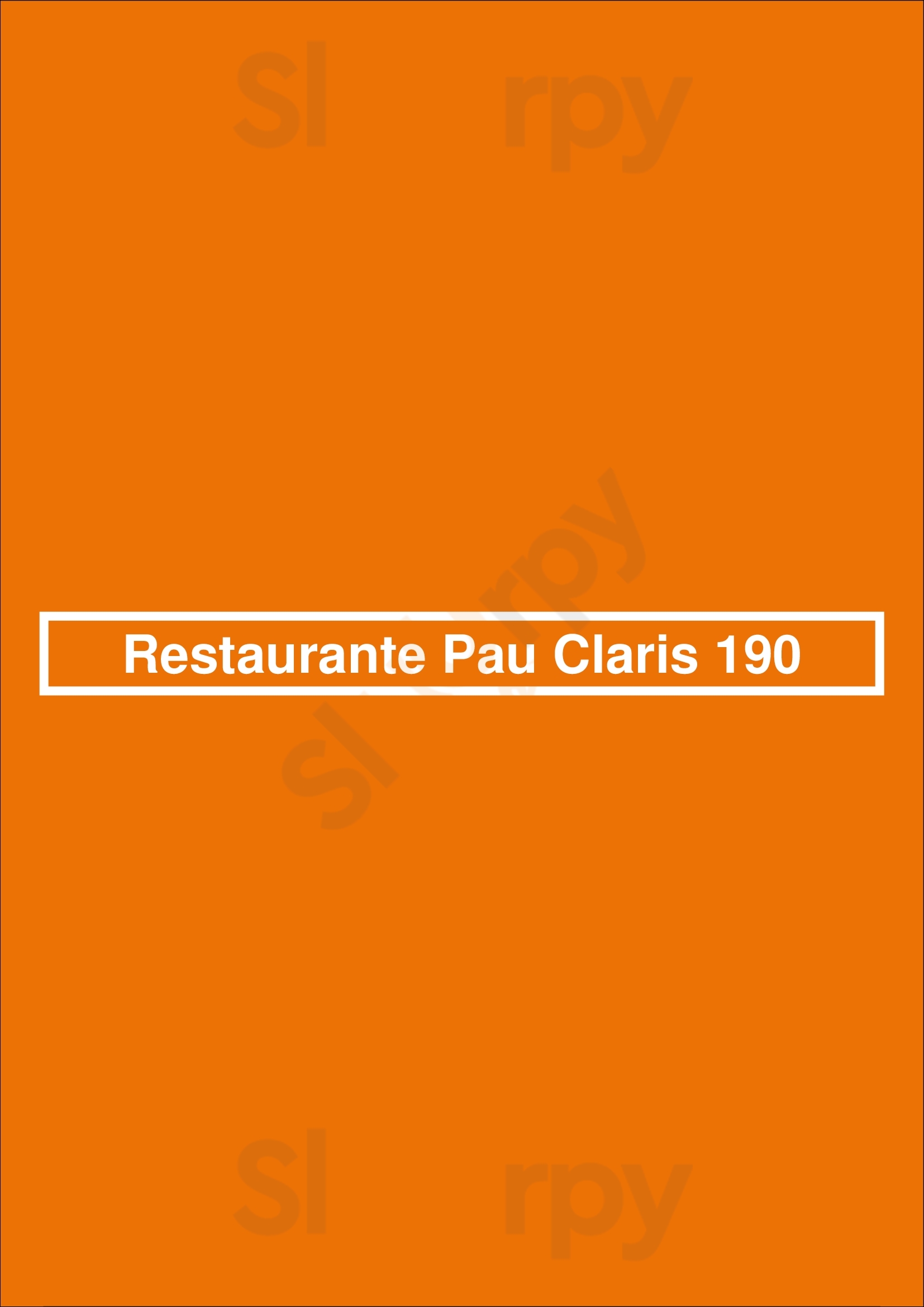 Restaurante Pau Claris 190 Barcelona Menu - 1