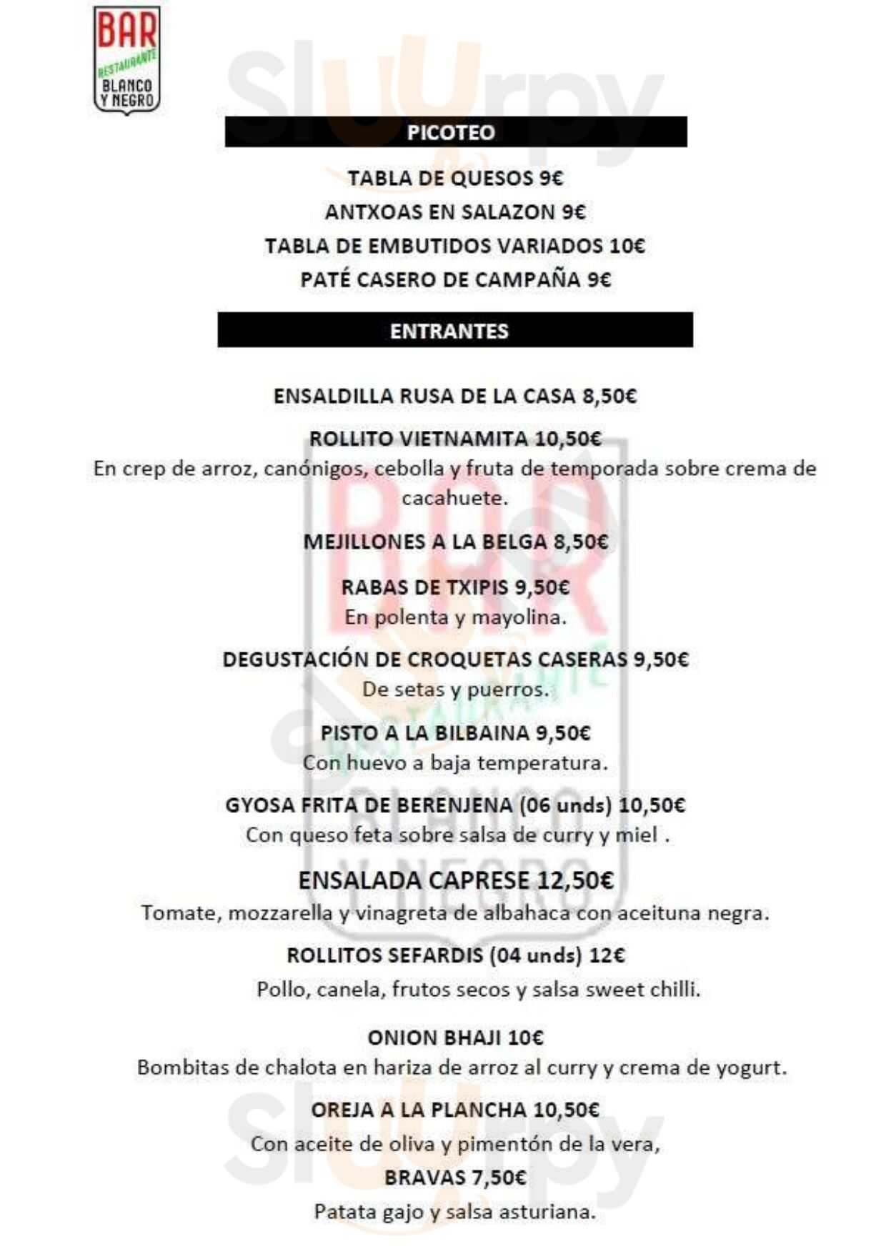 Restaurante Blanco Y Negro Bilbao Menu - 1