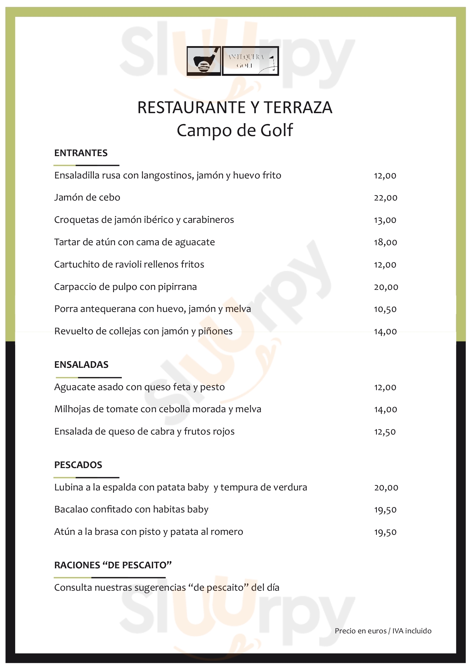 Restaurante Campo De Golf Antequera Menu - 1