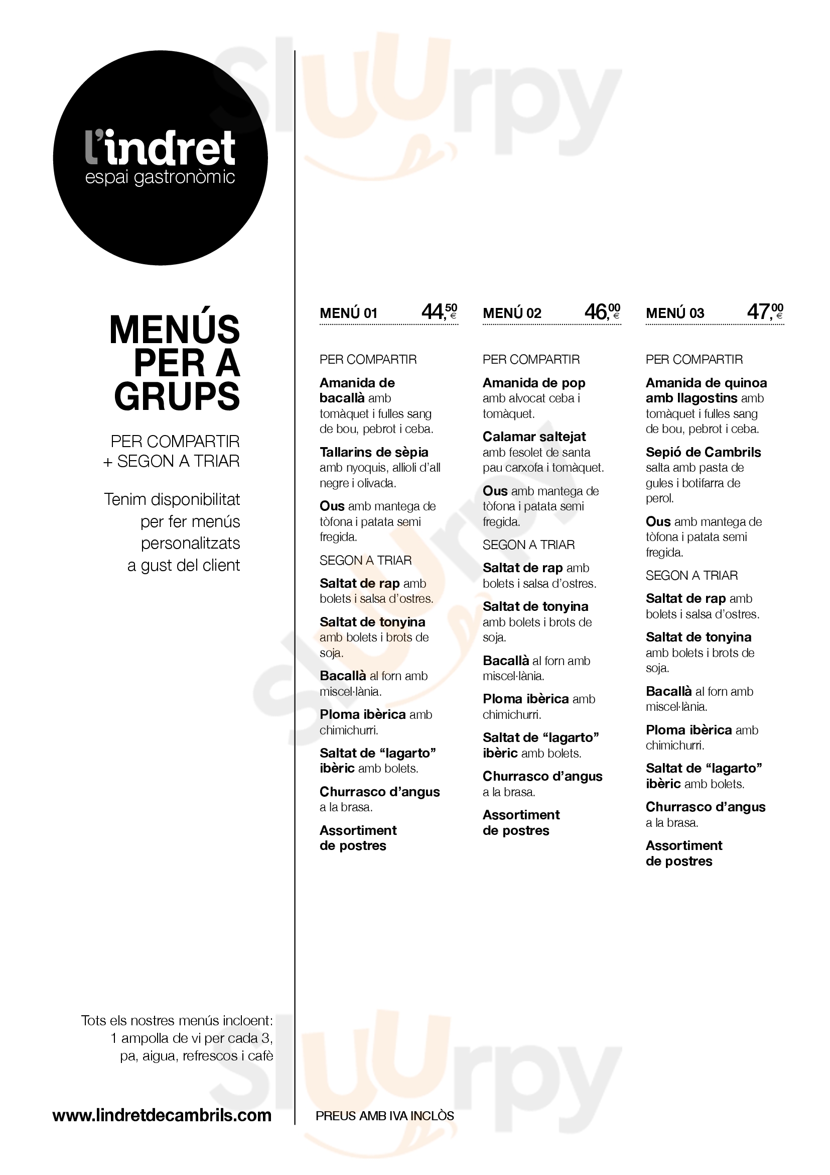 L'indret Cambrils Menu - 1