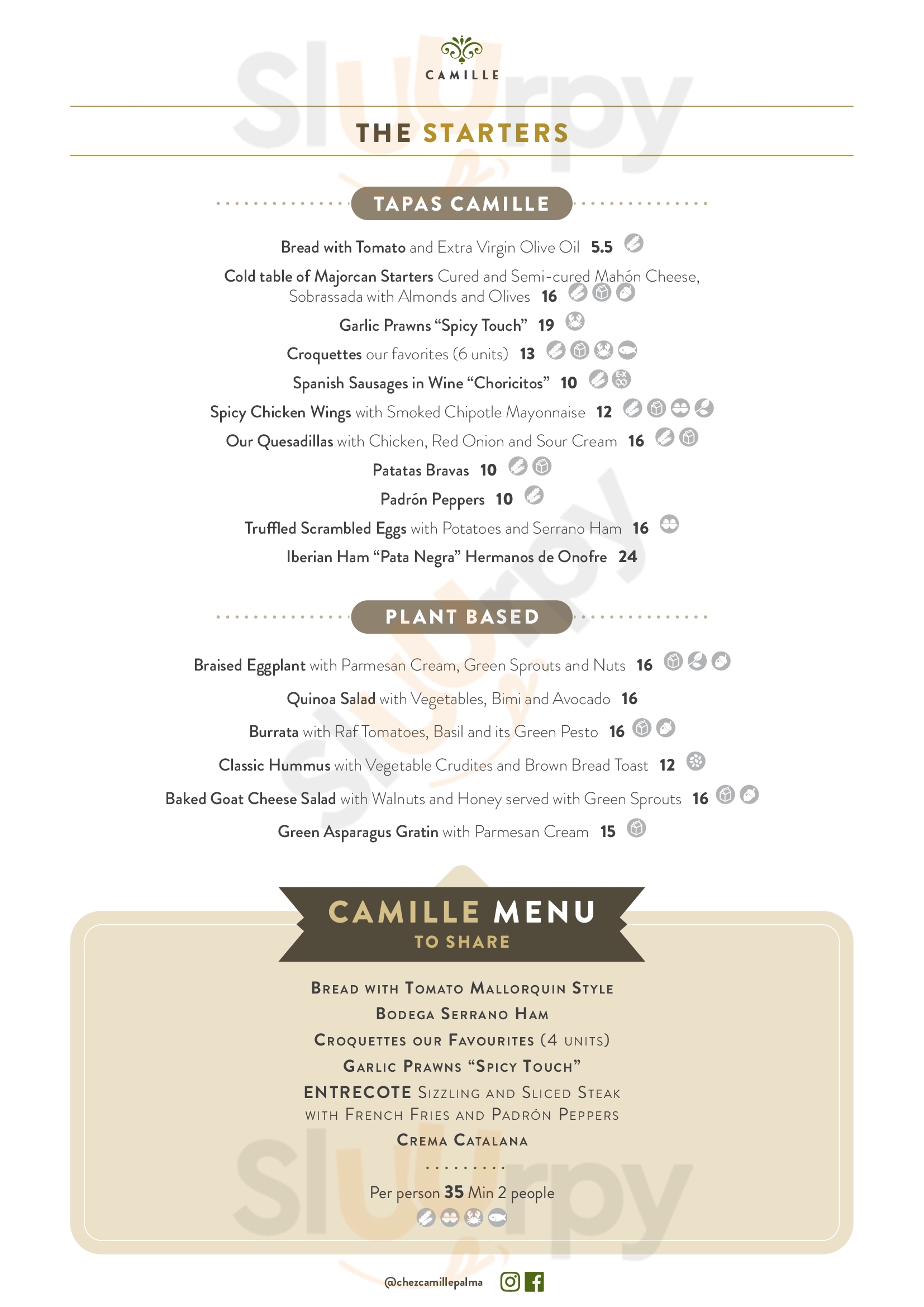 Main Menu - Chez Camille