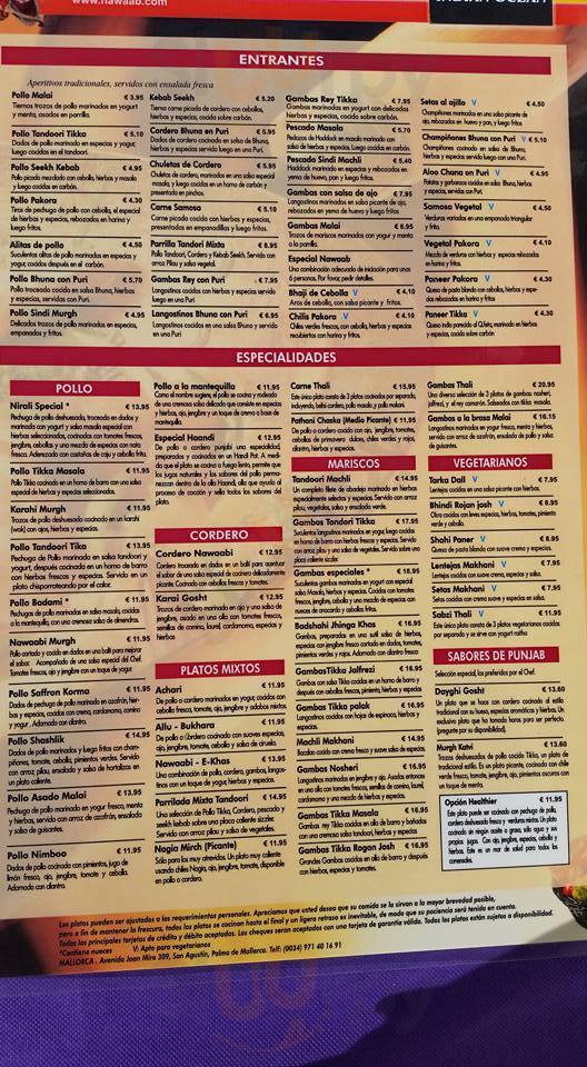 Nawaab Palma de Mallorca Menu - 1