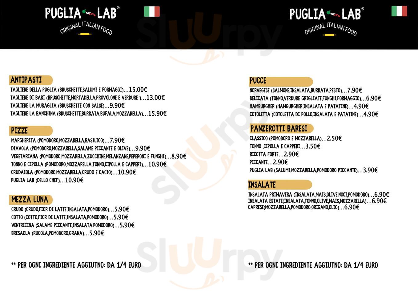 Menú principal - Puglia Lab