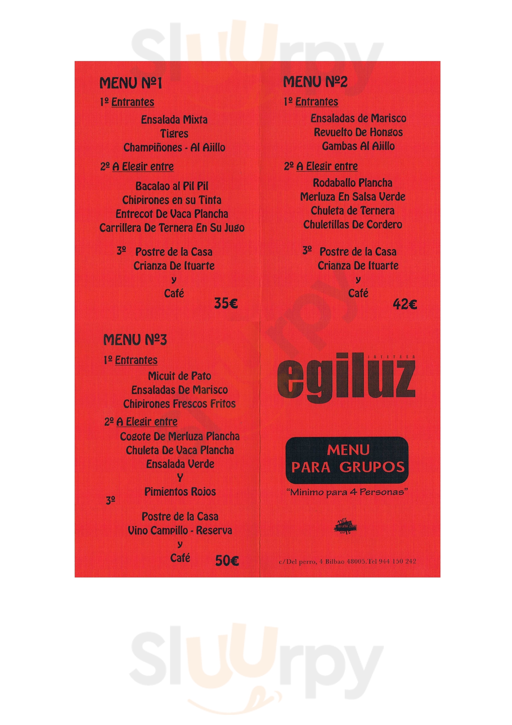 Restaurante Egiluz Bilbao Menu - 1