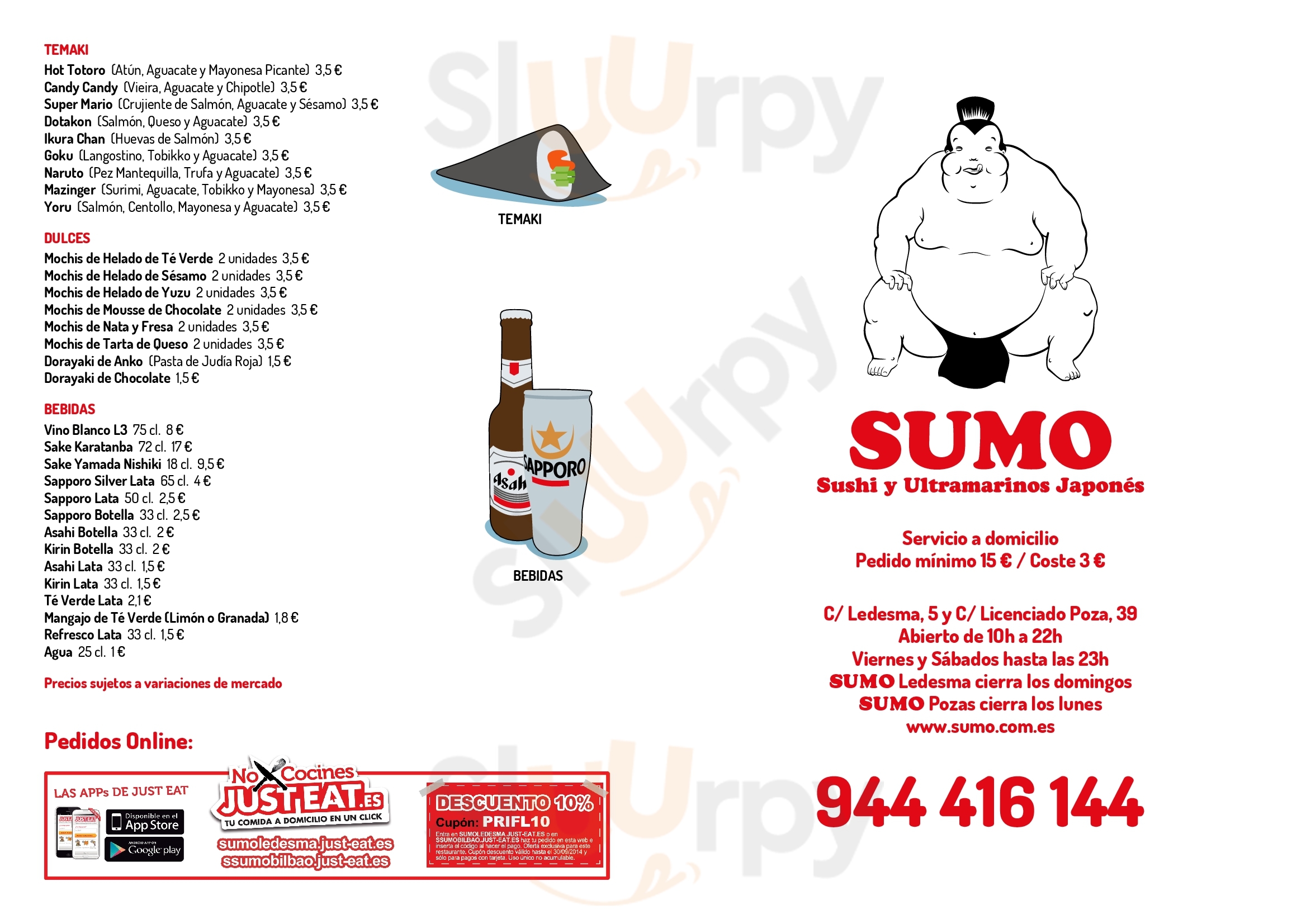 Sumo Pozas Bilbao Menu - 1