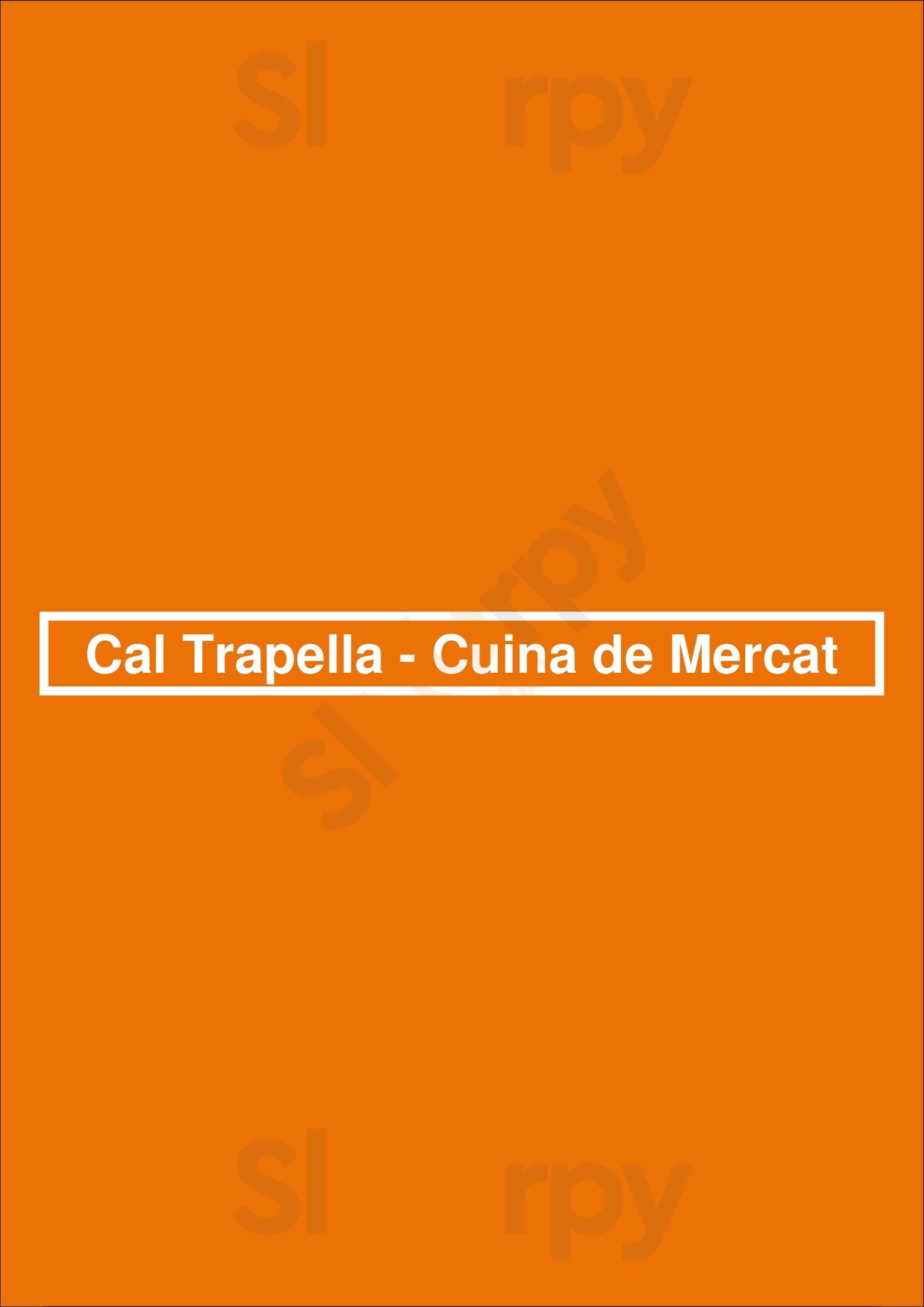 Cal Trapella - Cuina De Mercat Barcelona Menu - 1
