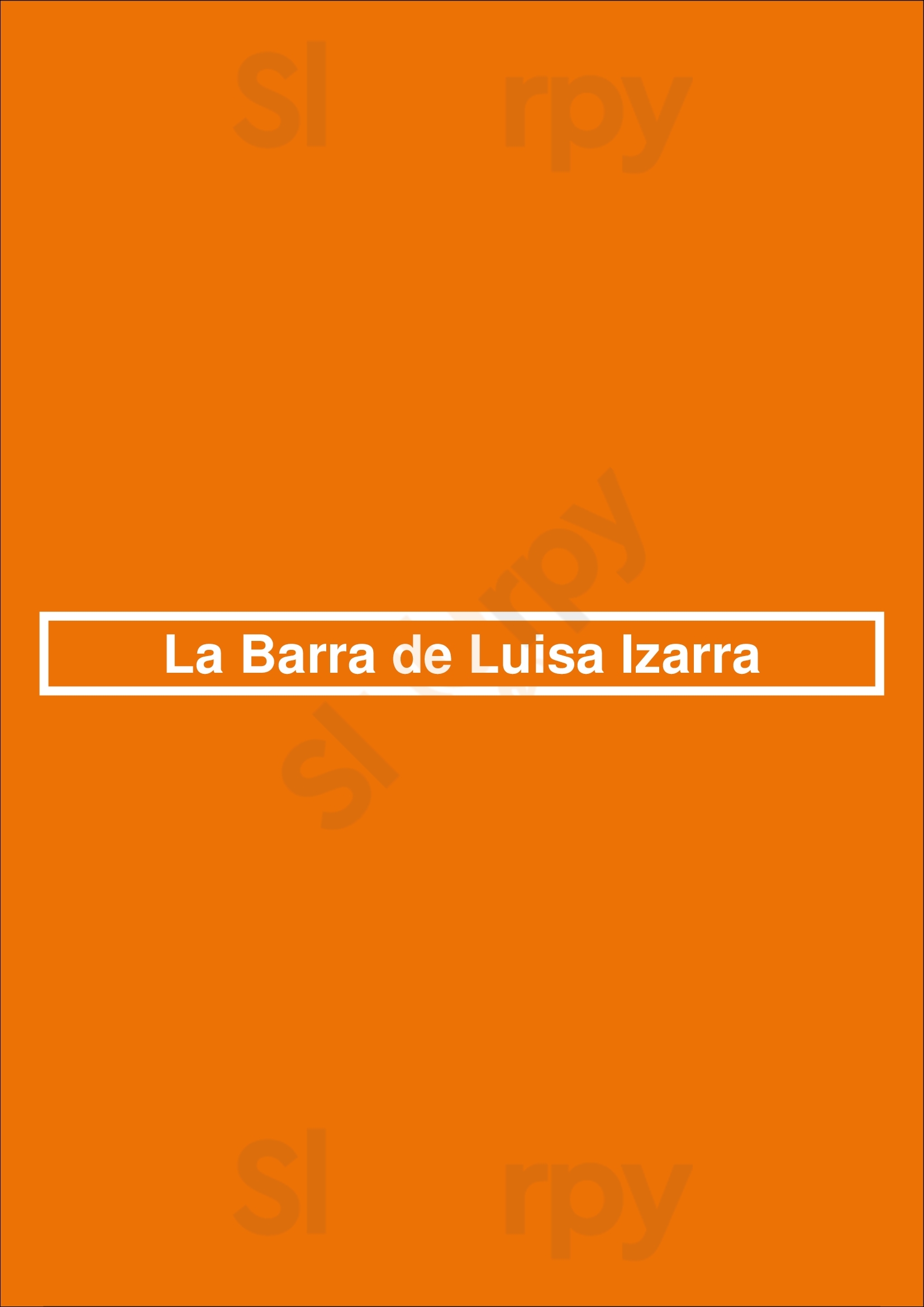 La Barra De Luisa Izarra Bilbao Menu - 1